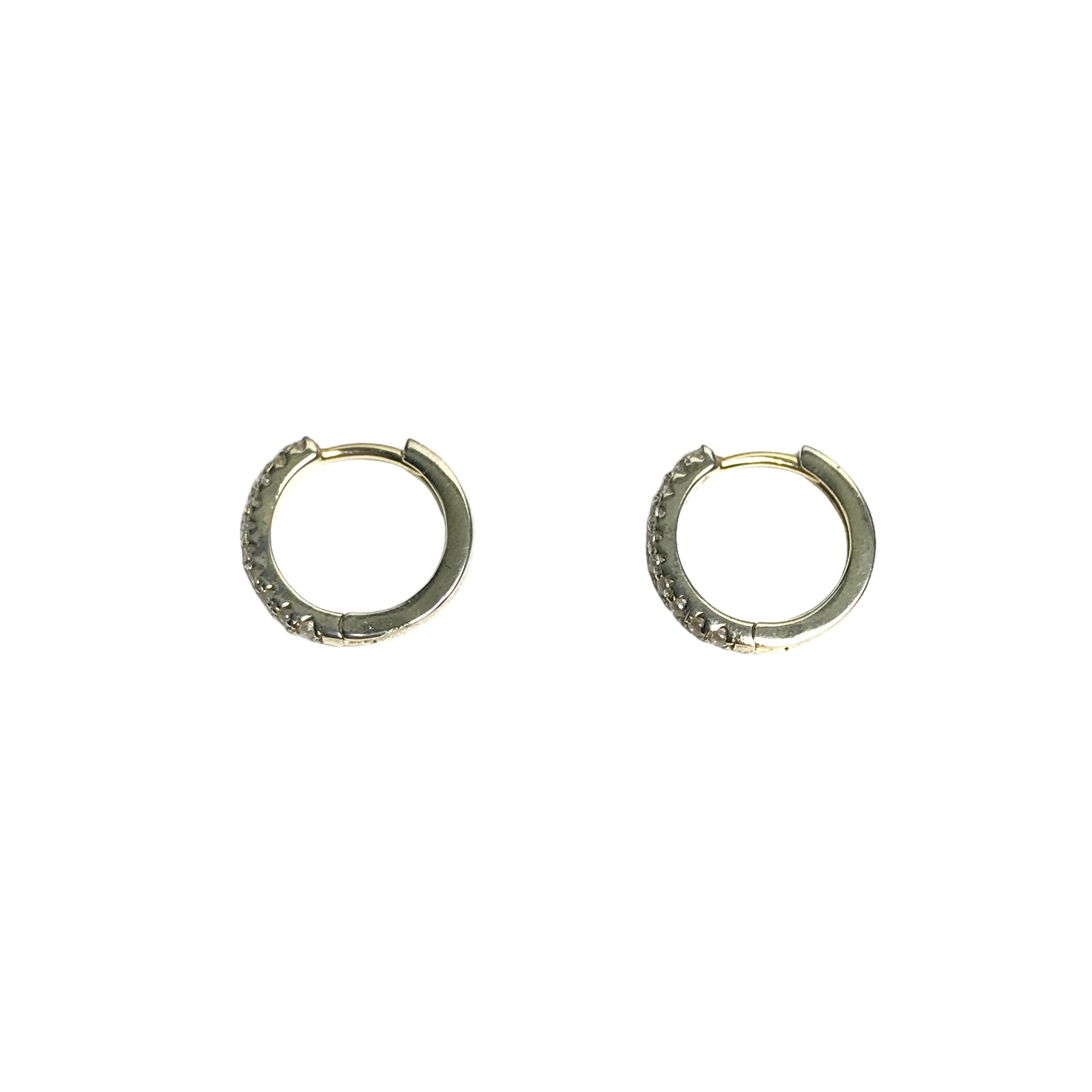 ETSY Gold Plated Small Pave Crystal Hoop Earrings