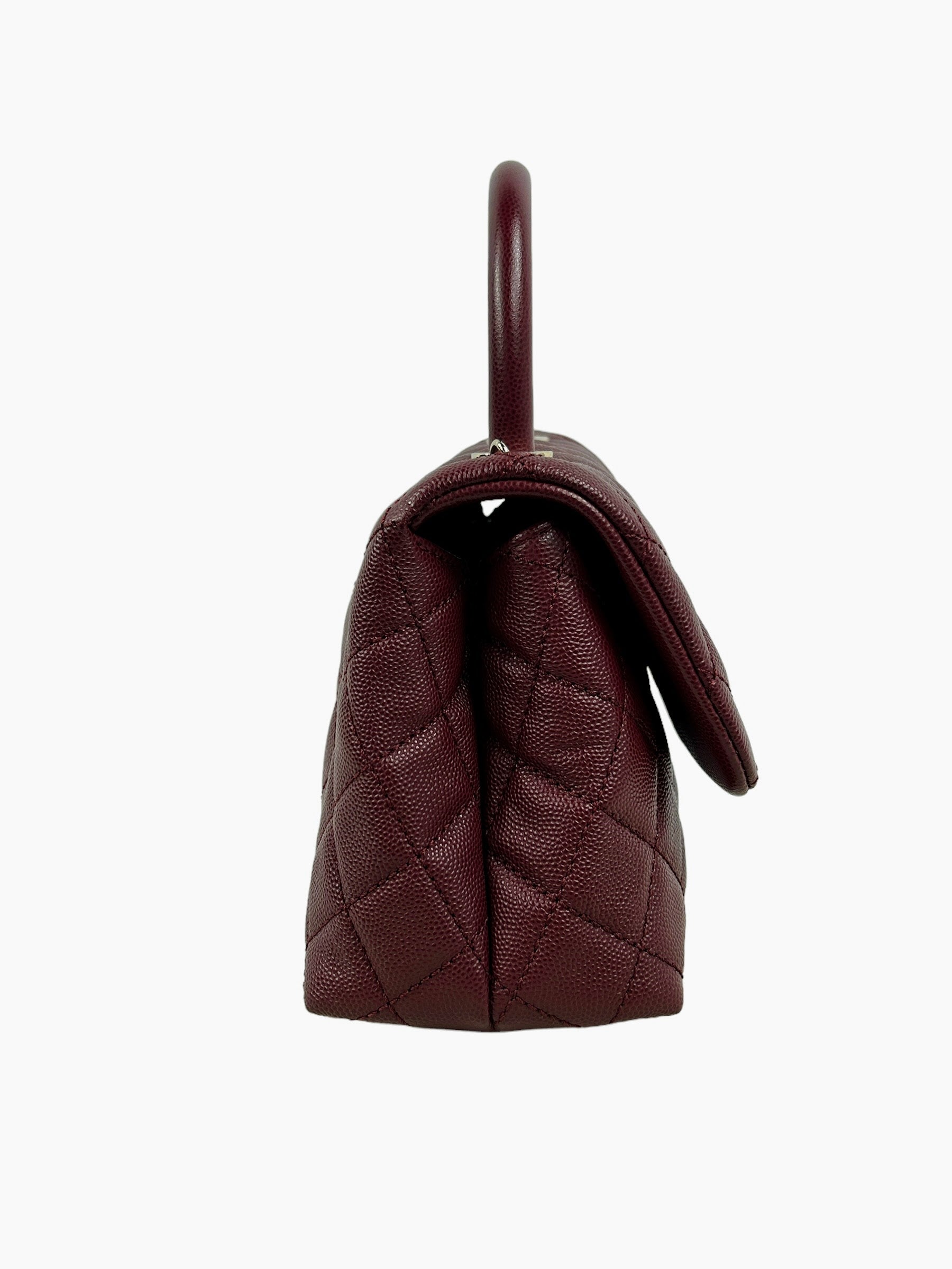 Burgundy Small Caviar Quilted Coco Handle w/GHW