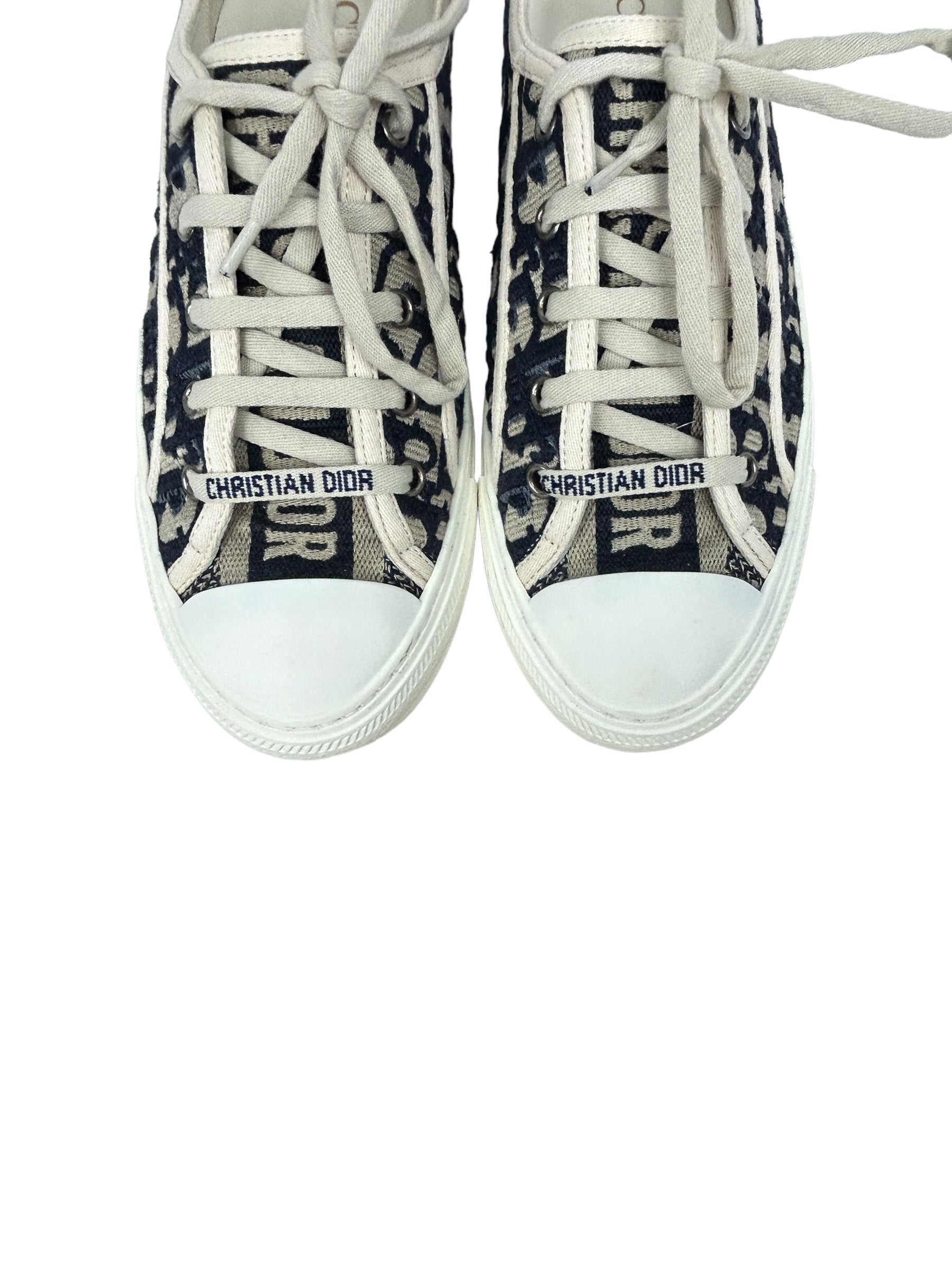 Jacquard Deep Blue Canvas “Walk’N’Dior” Sneakers