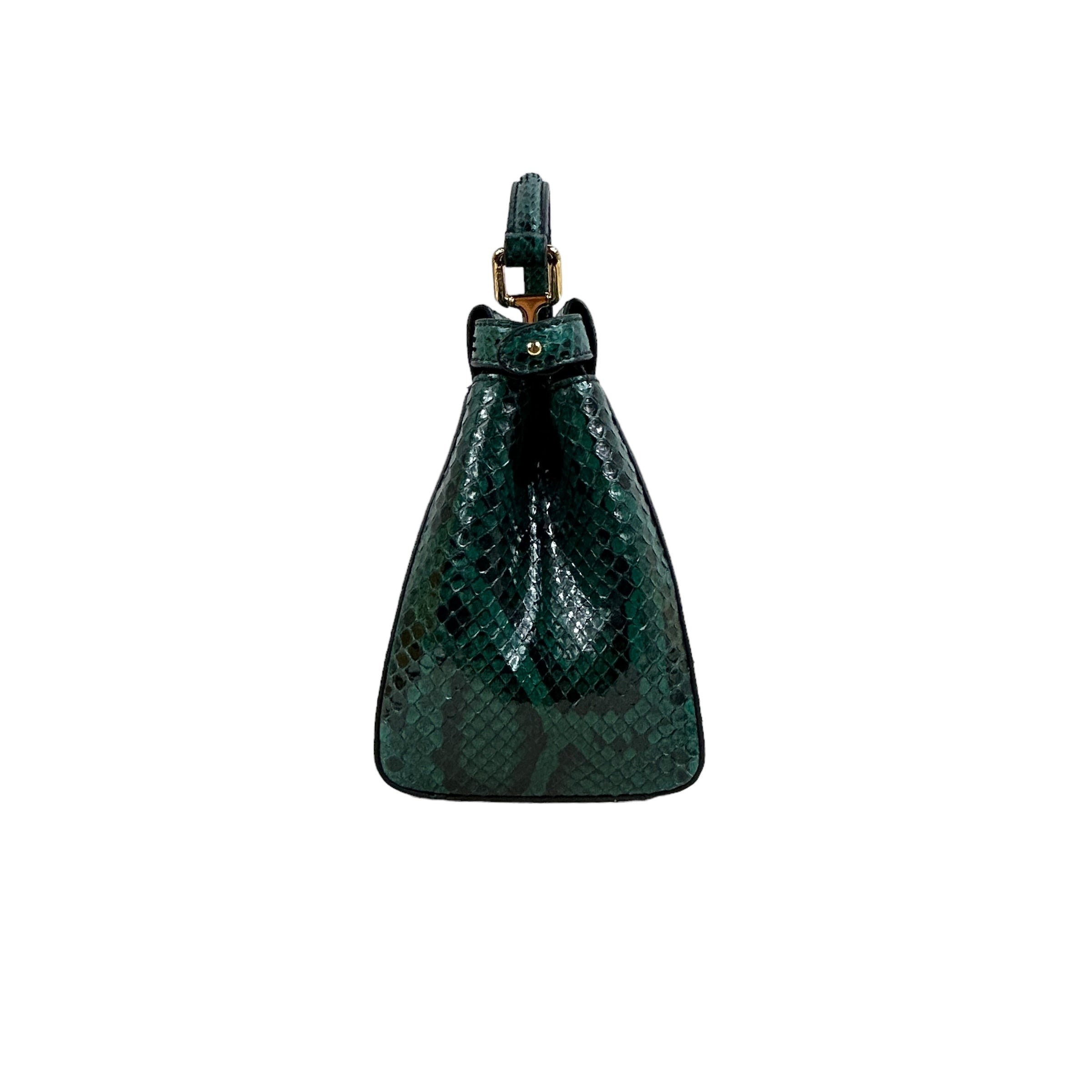 Emerald Green Python Mini Peekaboo Crossbody Bag w/GHW