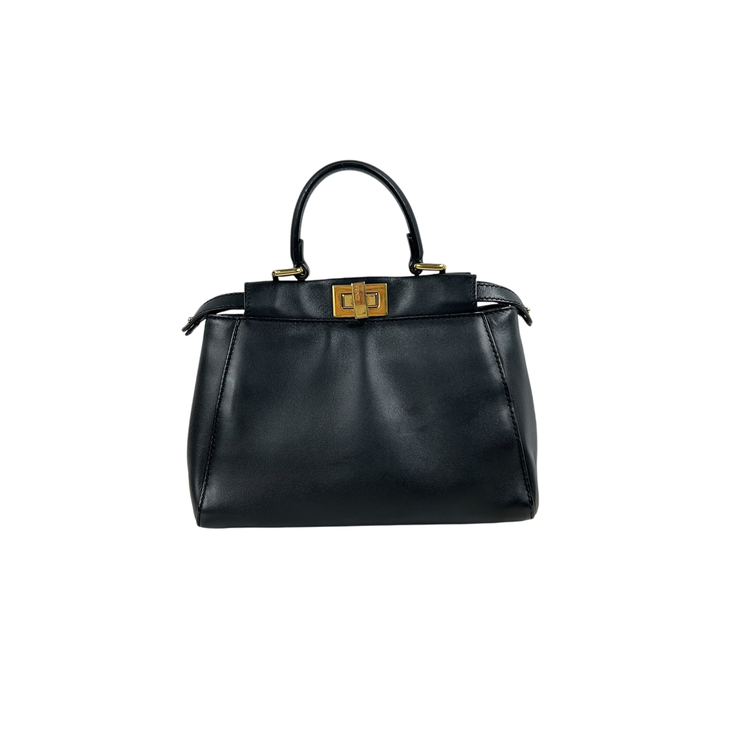 Black Leather Peekaboo Mini w removable monogram defender w/GHW