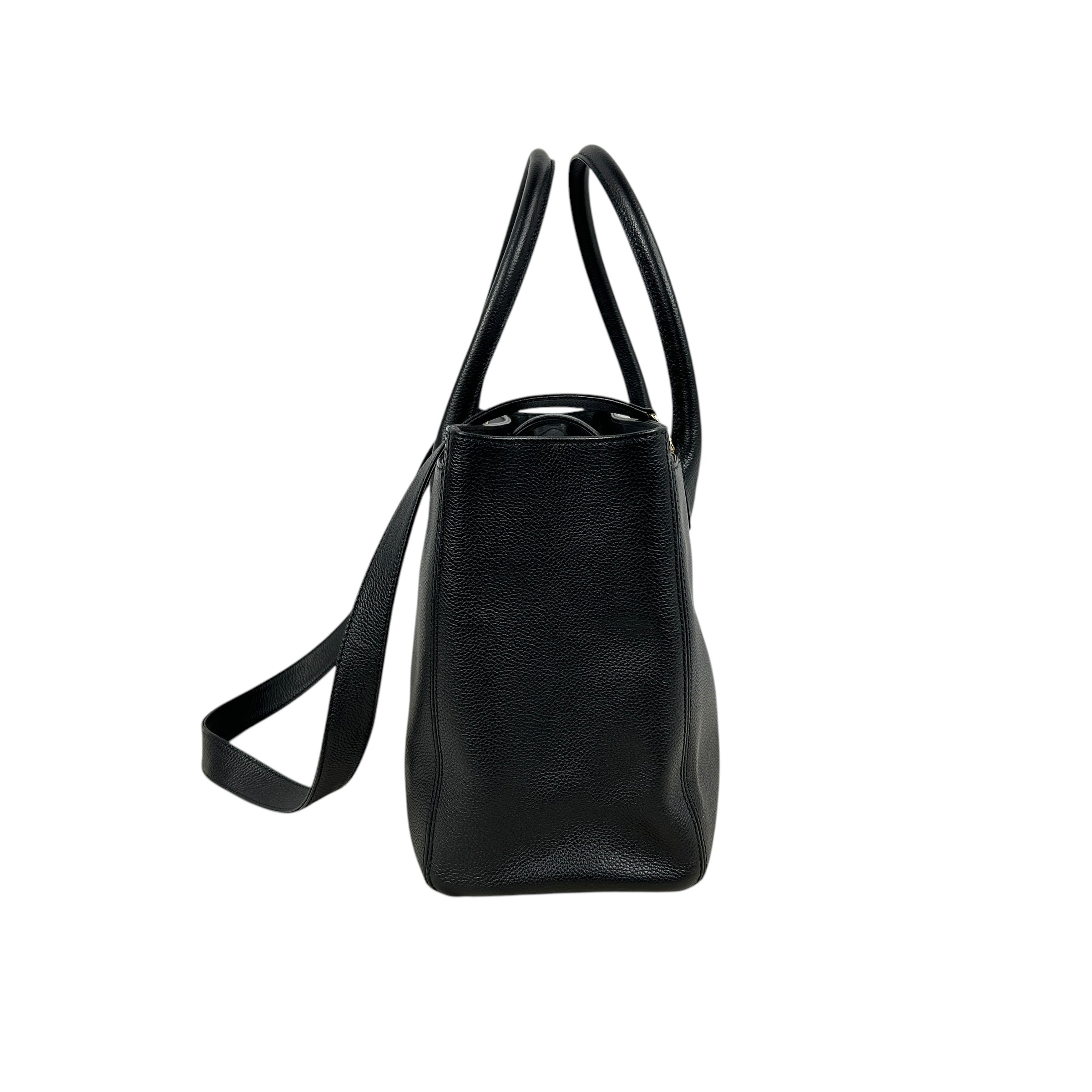 Black Caviar Executive Cerf Tote Bag w/GHW