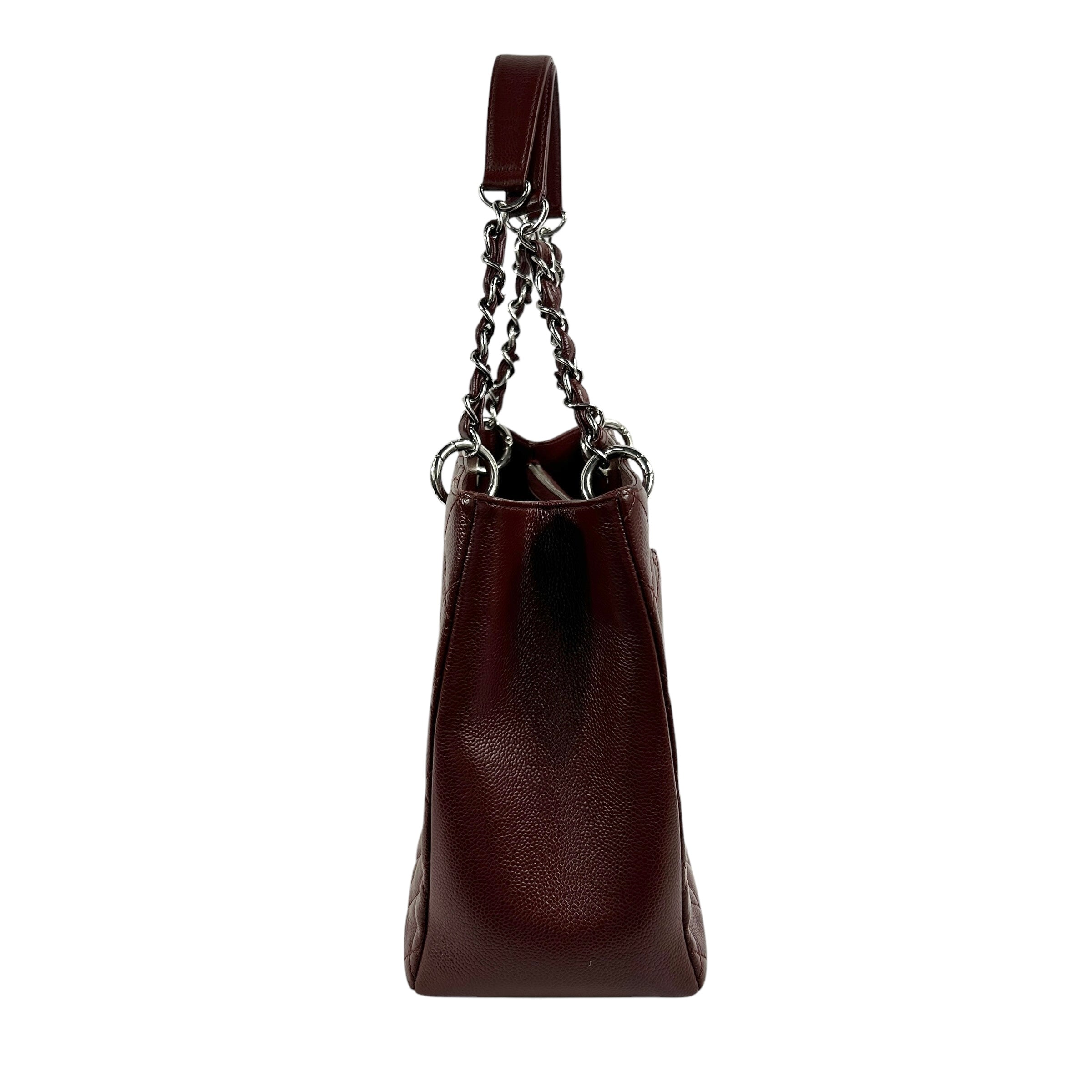 Burgundy Caviar Grand Shopping Tote