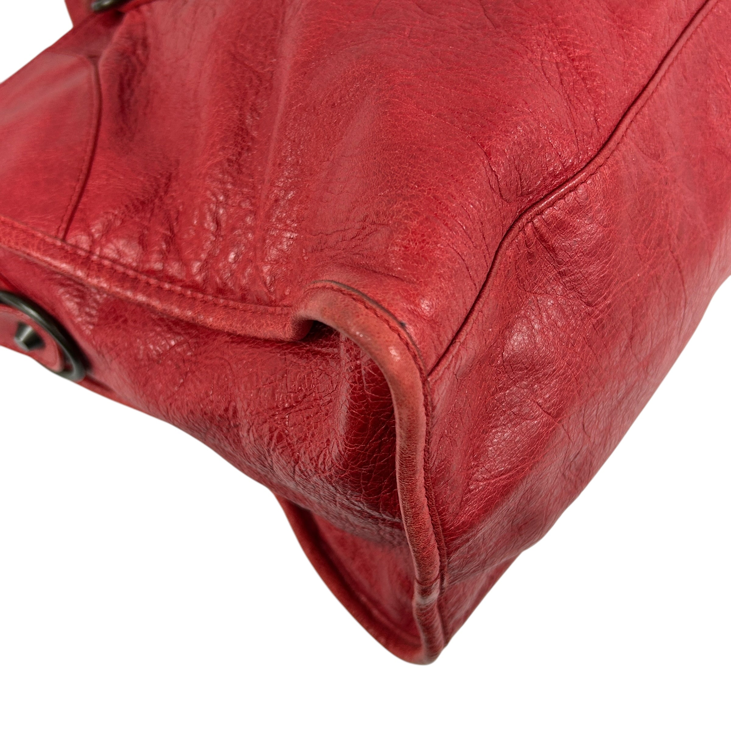 Red Lambskin Leather Motorcycle City Bag w/ABHW