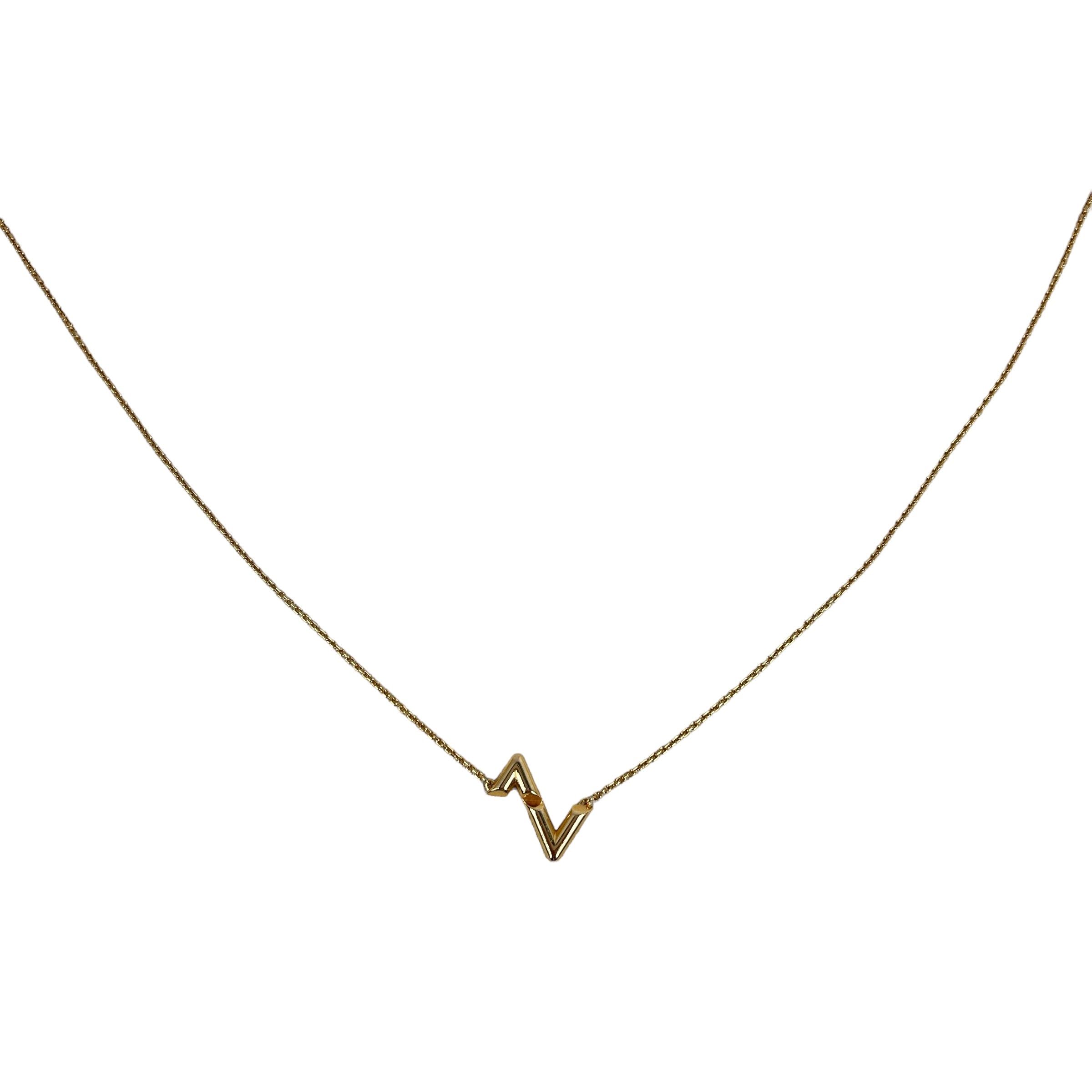 18K Yellow Gold Upside Down Pendant Necklace