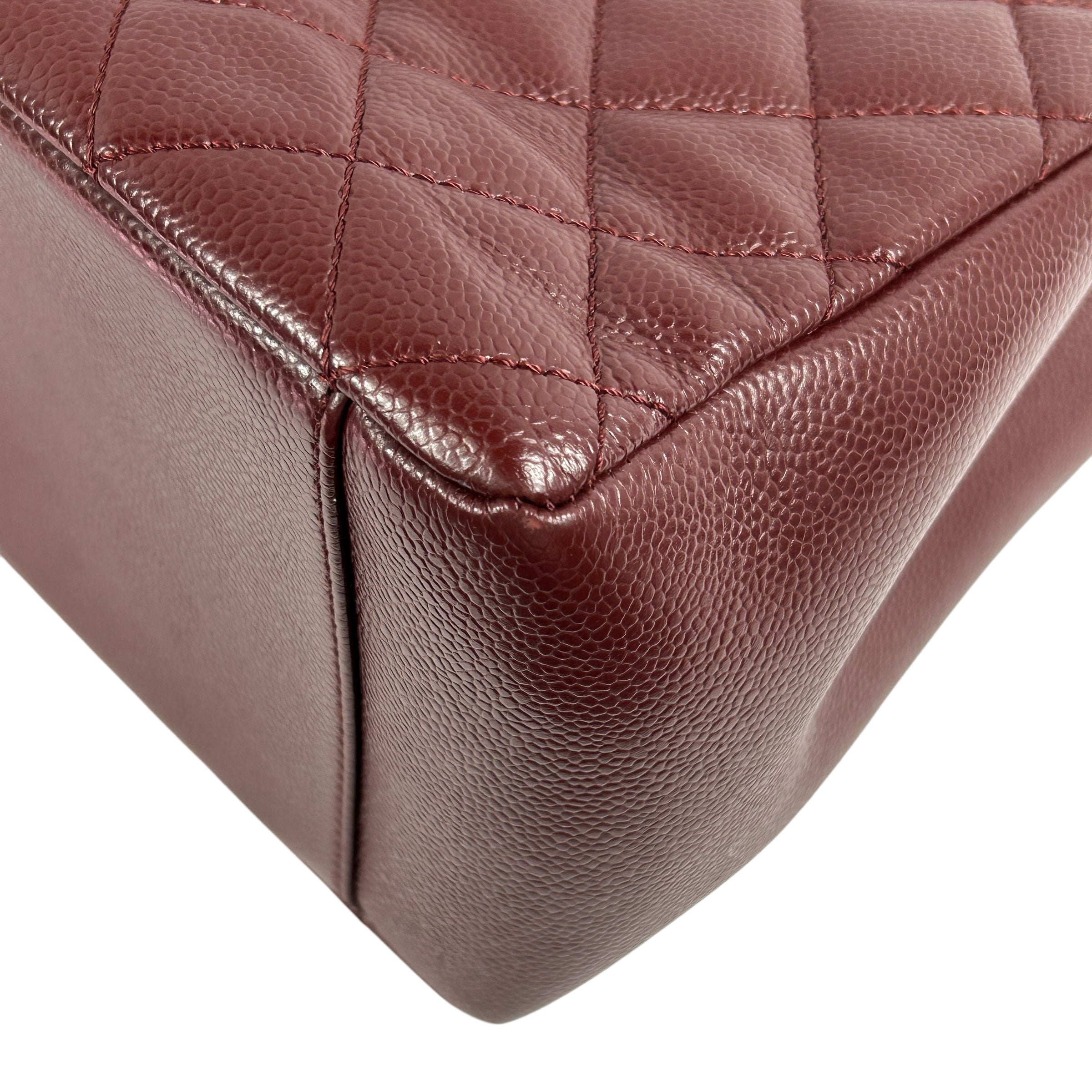 Burgundy Caviar Grand Shopping Tote