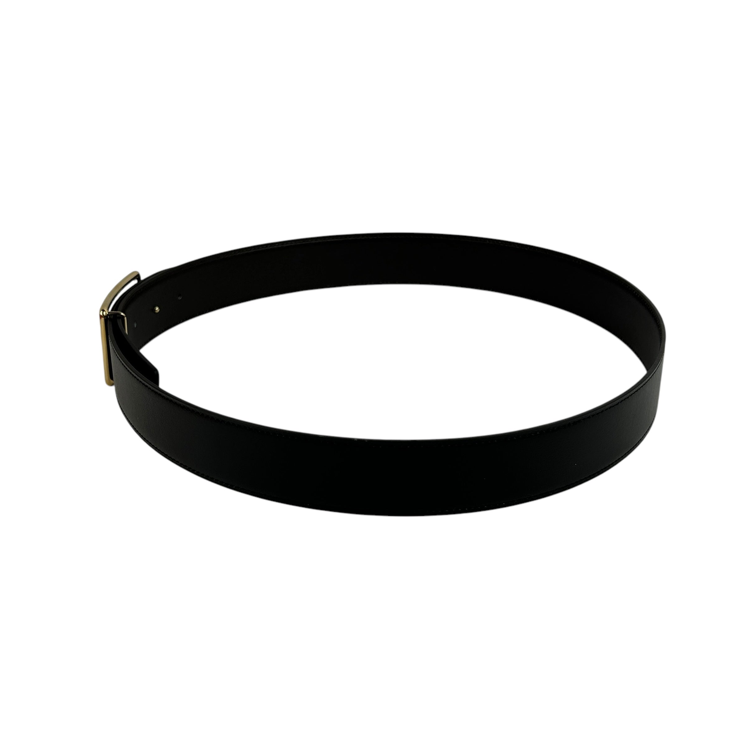 Reversible Noir/Ebene Tube H Buckle Belt 38mm w/GHW