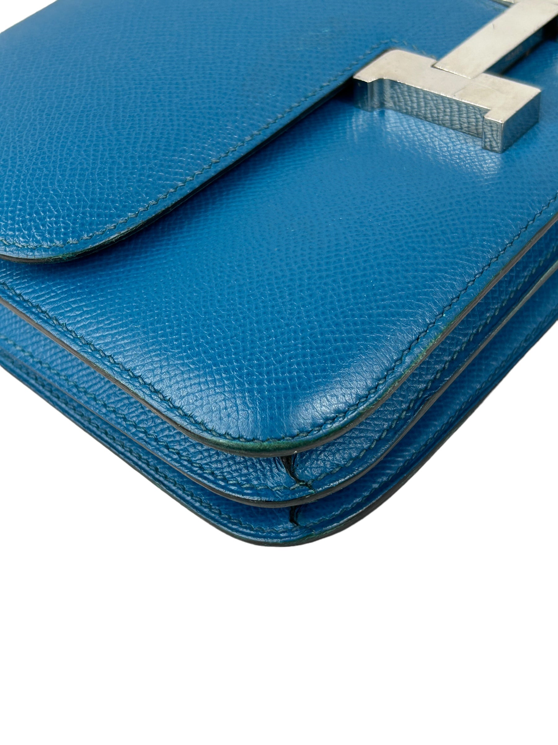 Blue Izmir Epsom Leather Constance Elan 25 W/PHW