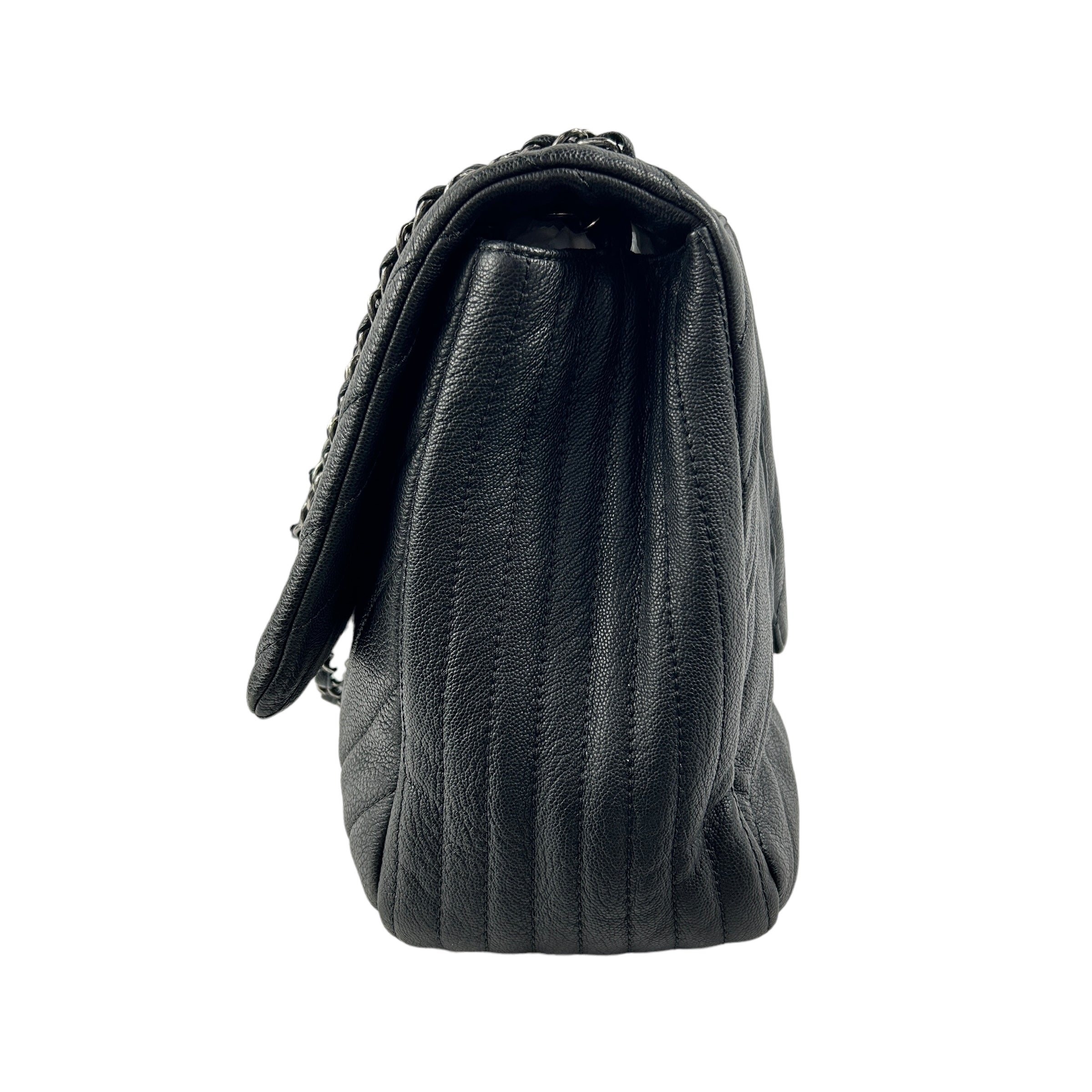 Black Chevron XXL Airline Flap Bag