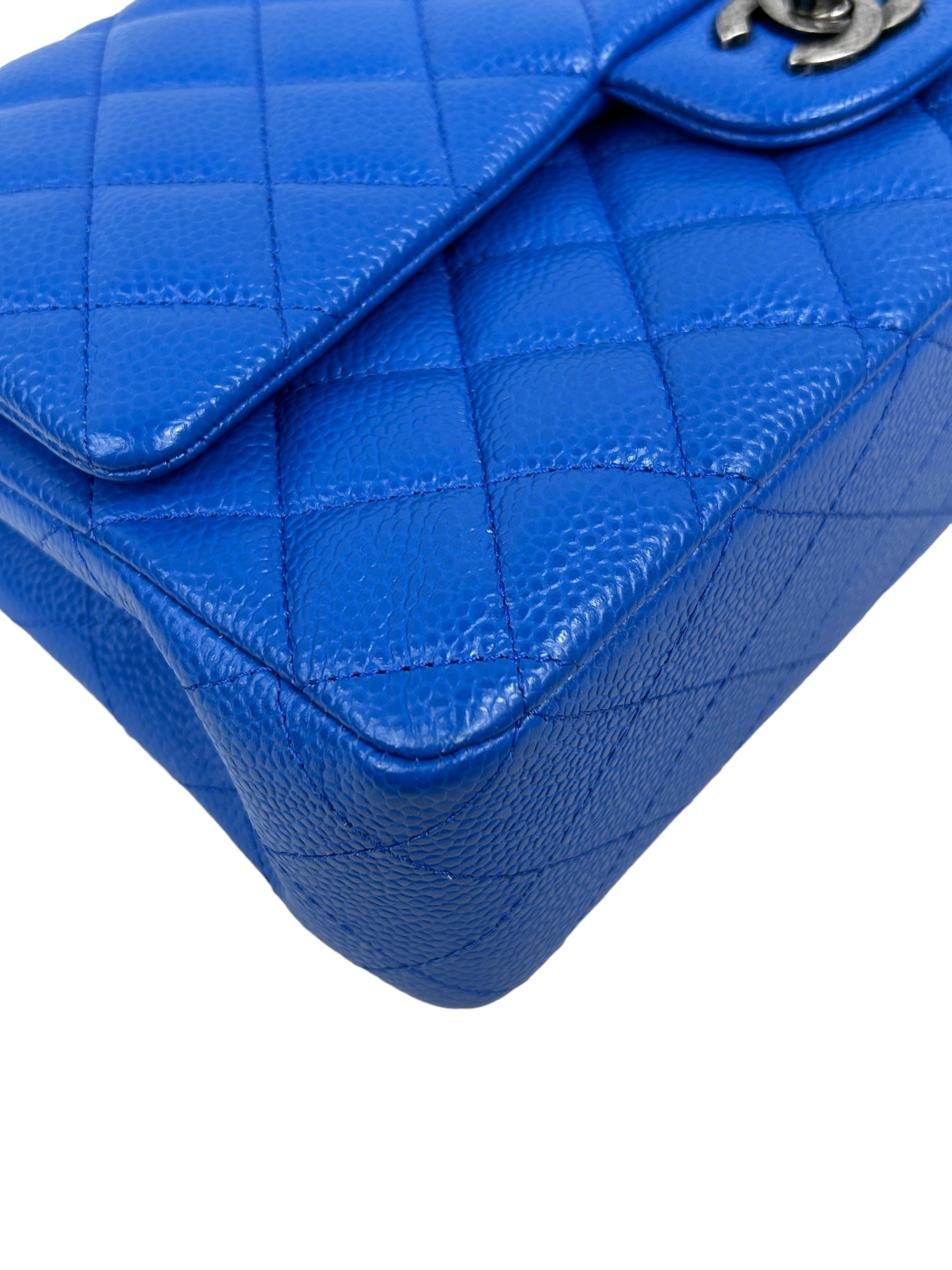 Cobalt Blue Caviar Medium Double Flap w/RHW