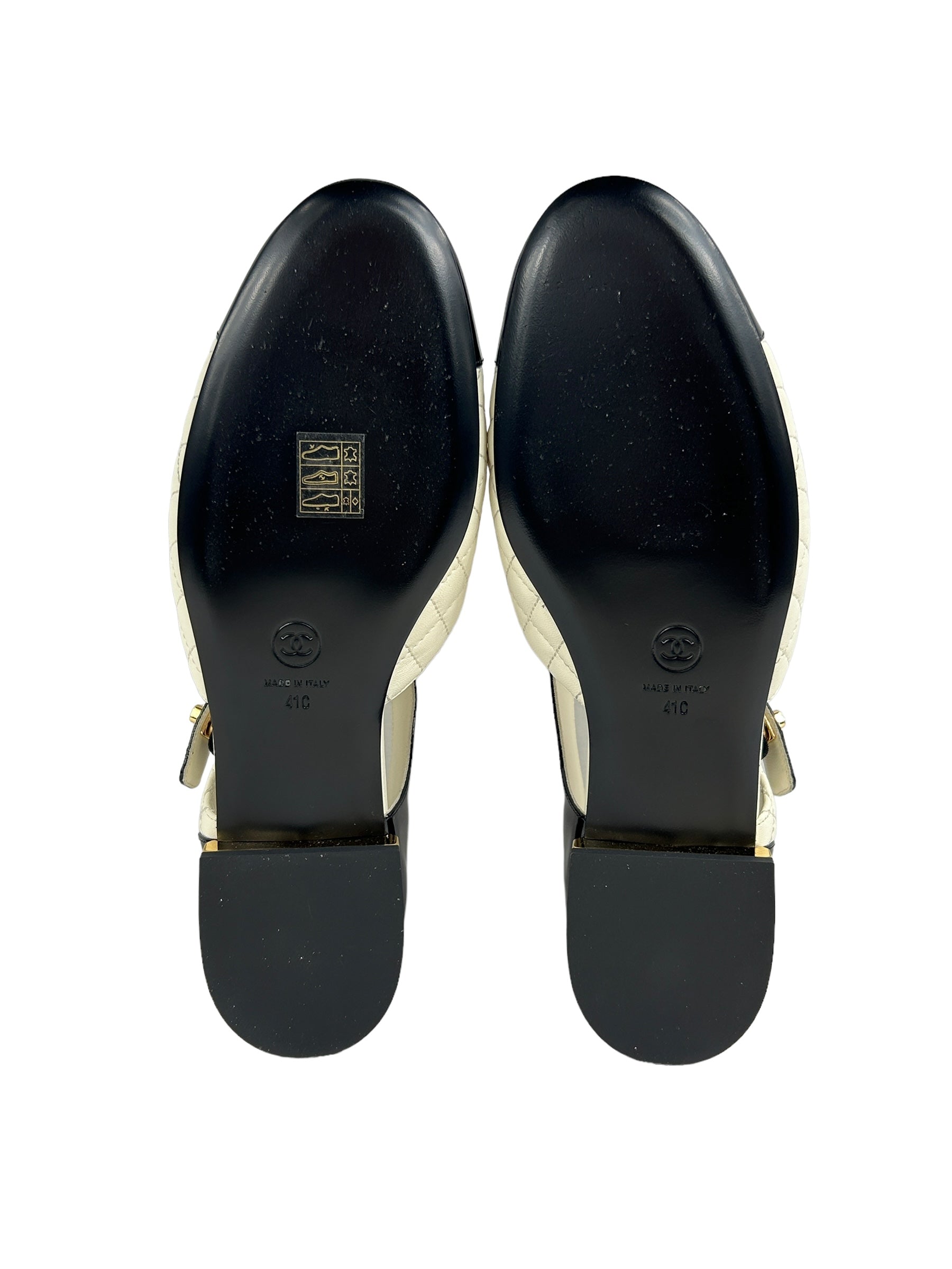 Ivory/Black Mary Jane Leather Shoes