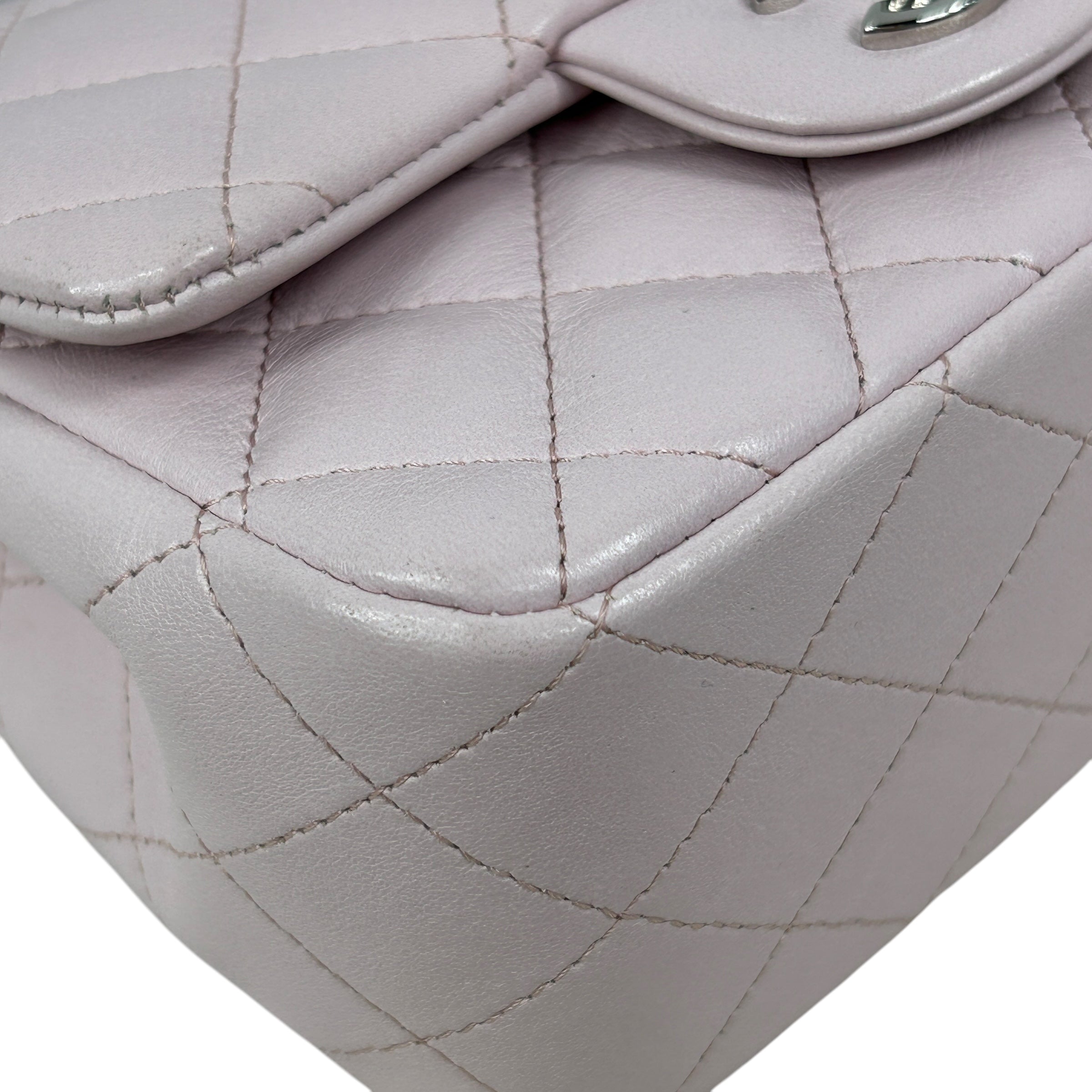 Light Pink Quilted Lambskin Mini Square w/SHW