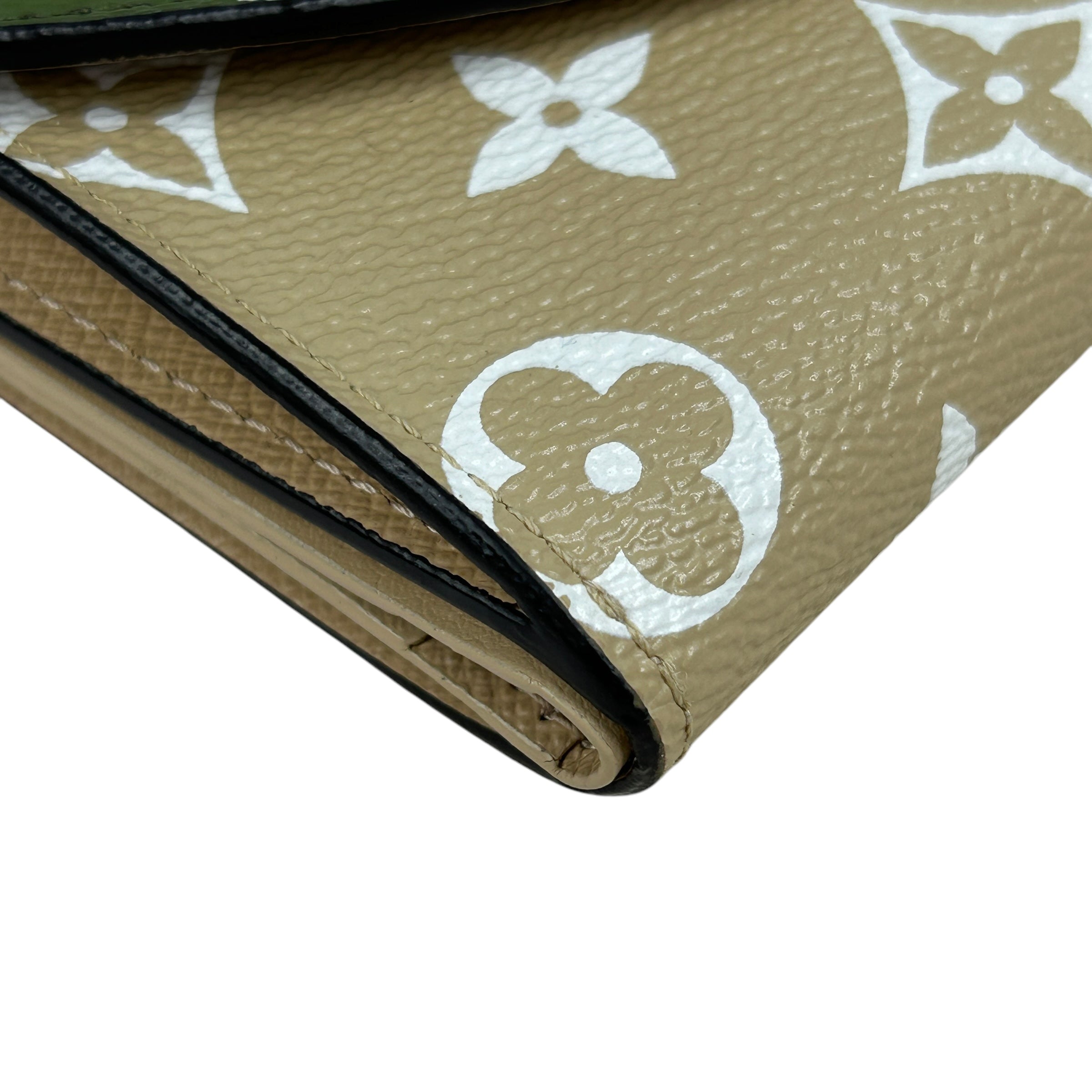 Monogram Giant Zoe Khaki/ Green Compact Wallet w/GHW