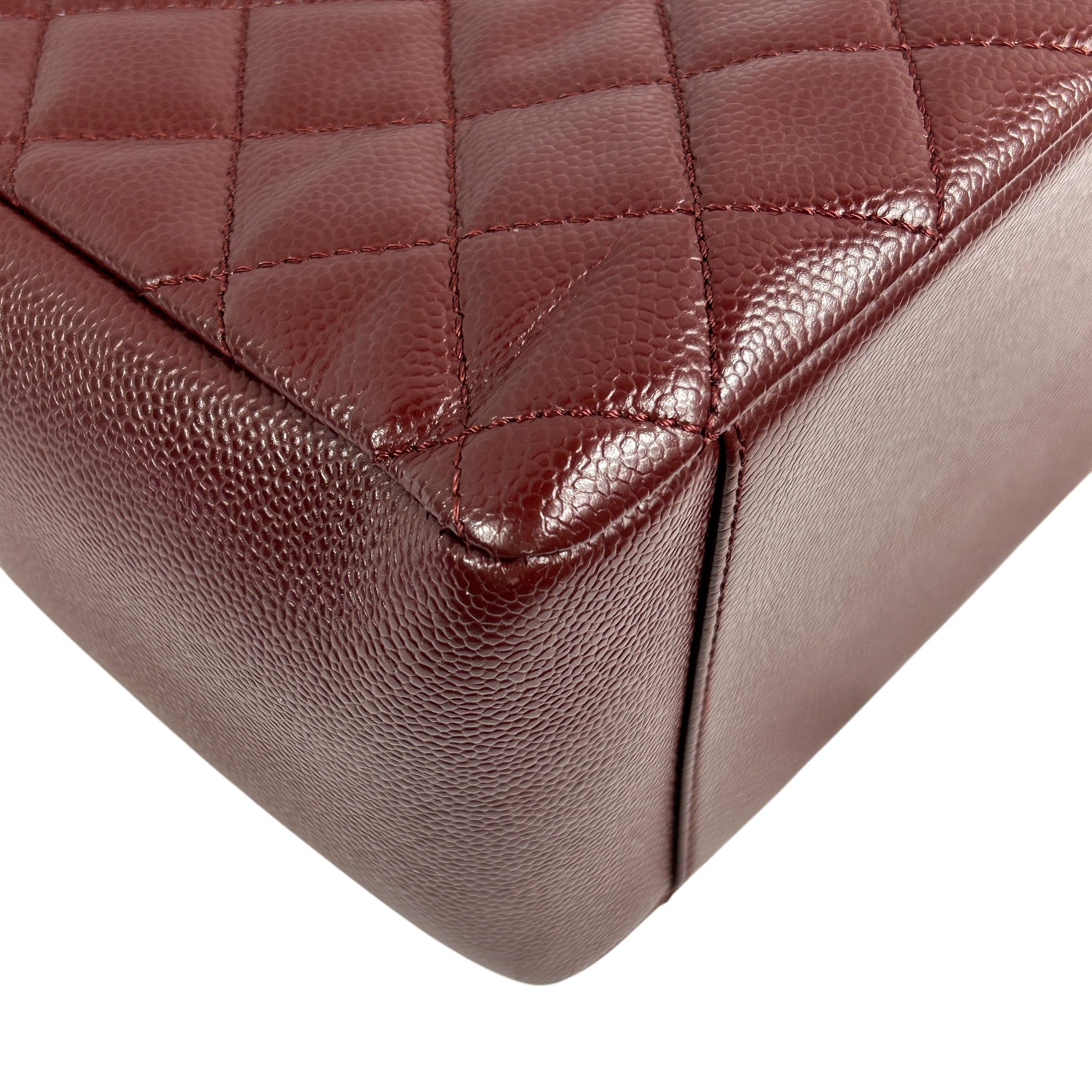 Burgundy Caviar Grand Shopping Tote