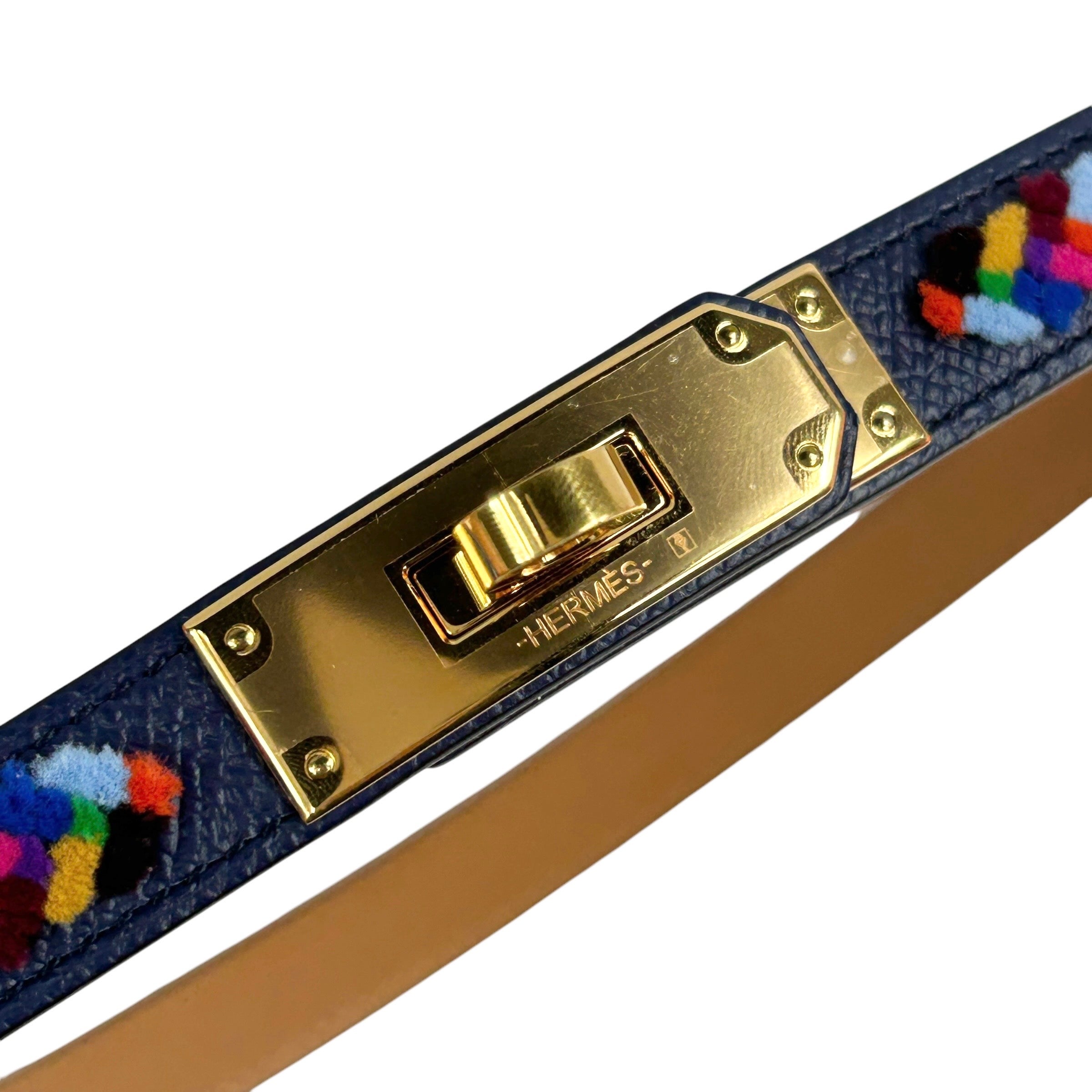 Bleu Sapphire/Multicolor Epsom/Velvet Kelly 18 Belt