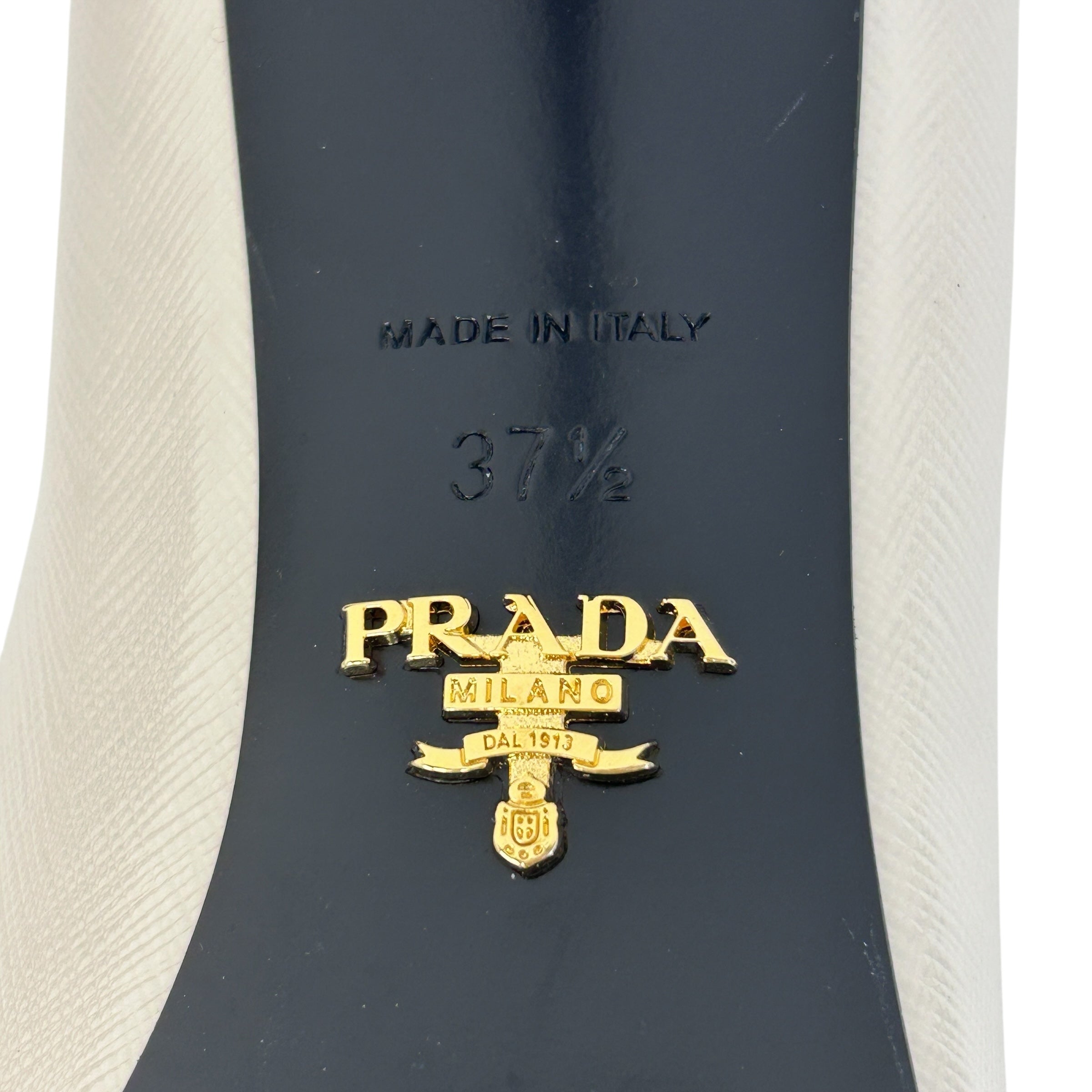 Cream Saffiano Pointed Toe Pumps