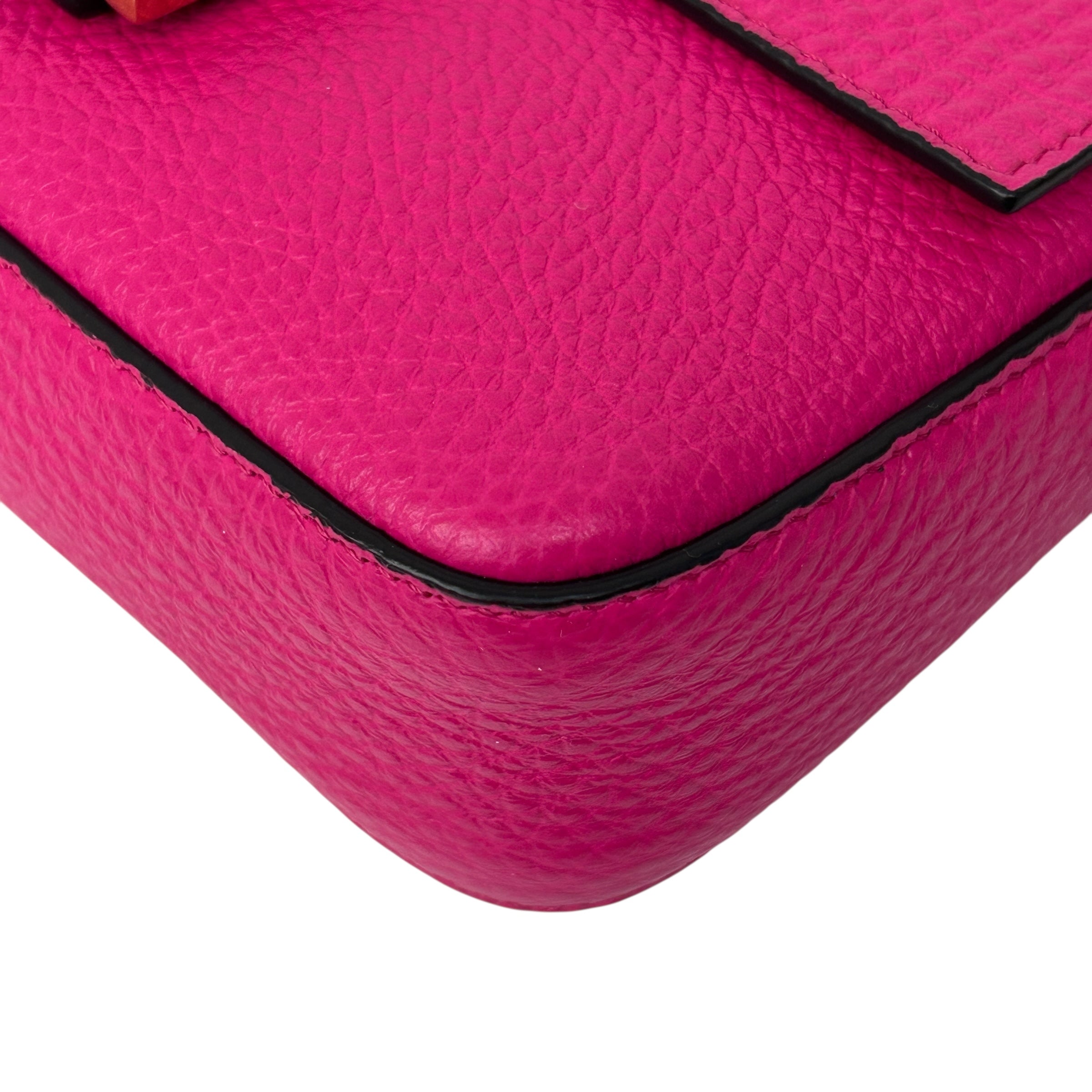 Fuchsia Leather Small Selleria Baguette Bag w/GHW