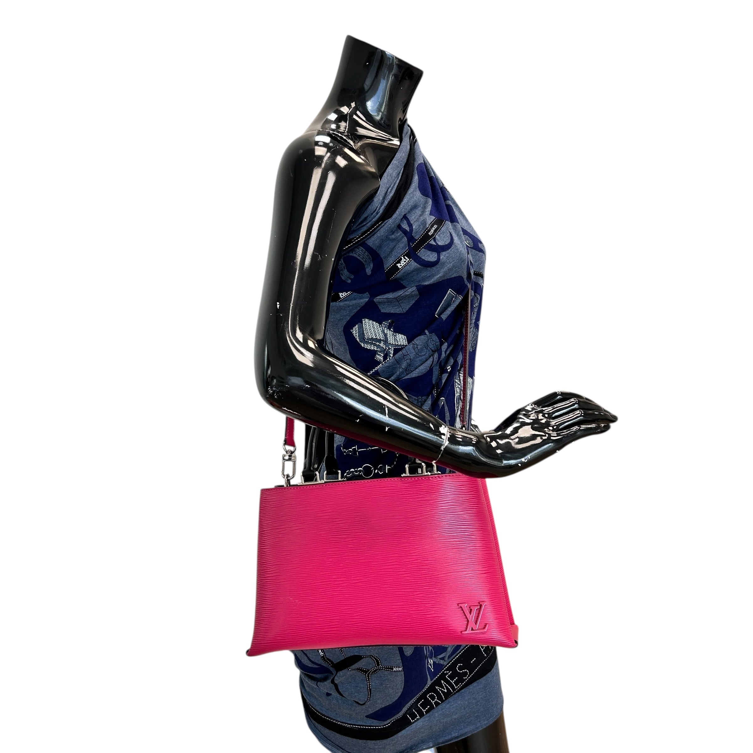 Hot Pink Epi Leather Kleber PM Bag w/GHW