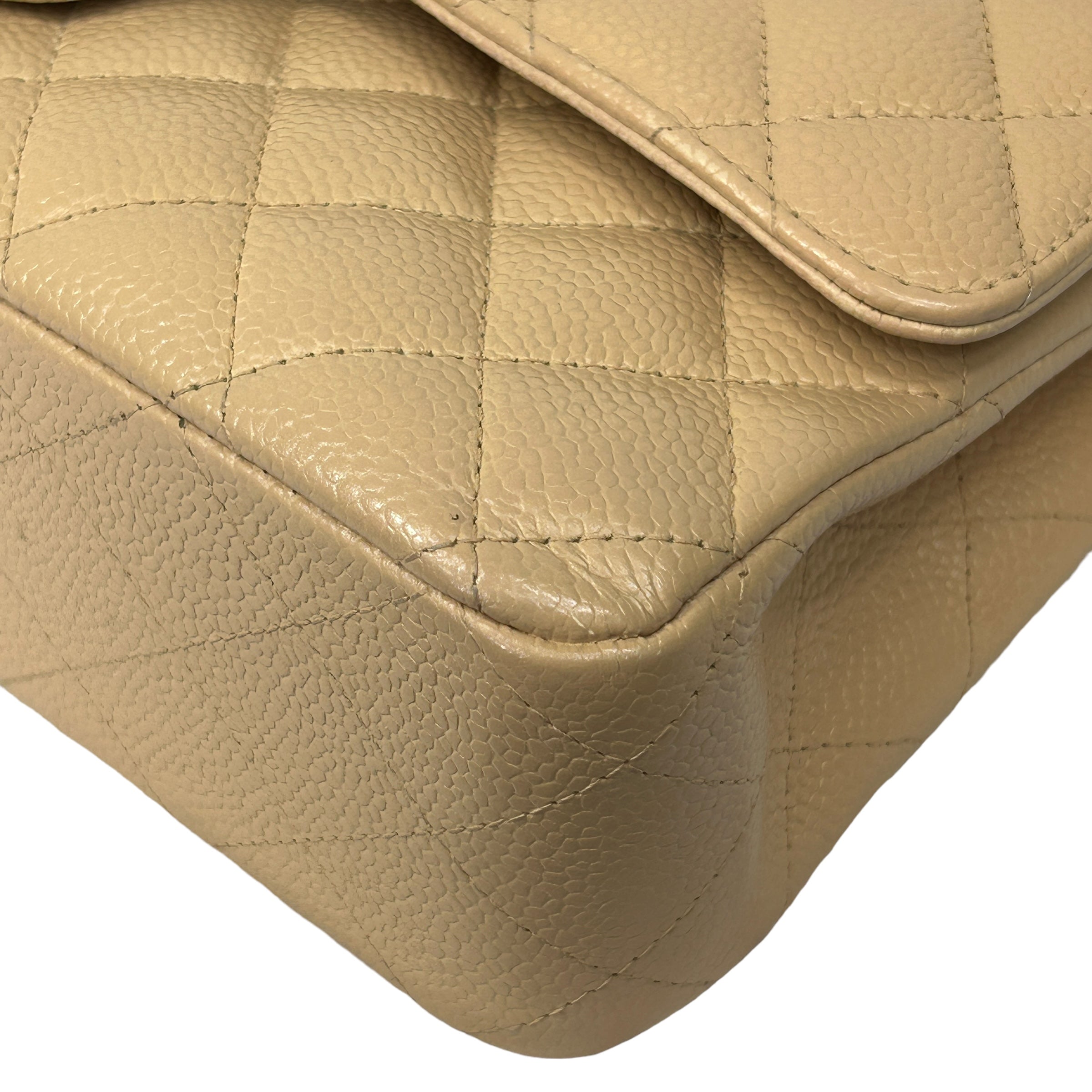 Beige Caviar Medium Double Flap w/GHW