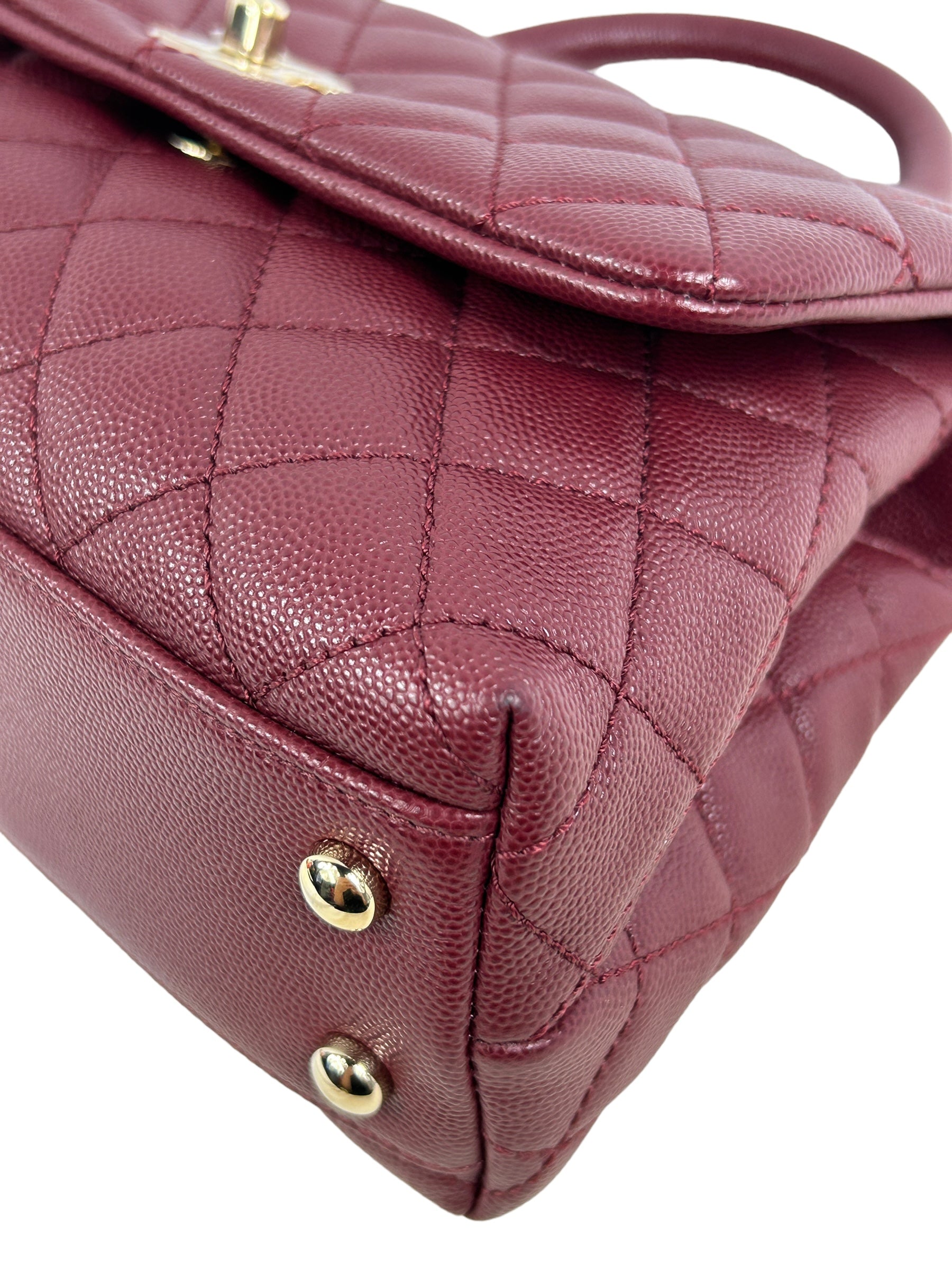 Burgundy Small Caviar Quilted Coco Handle w/GHW