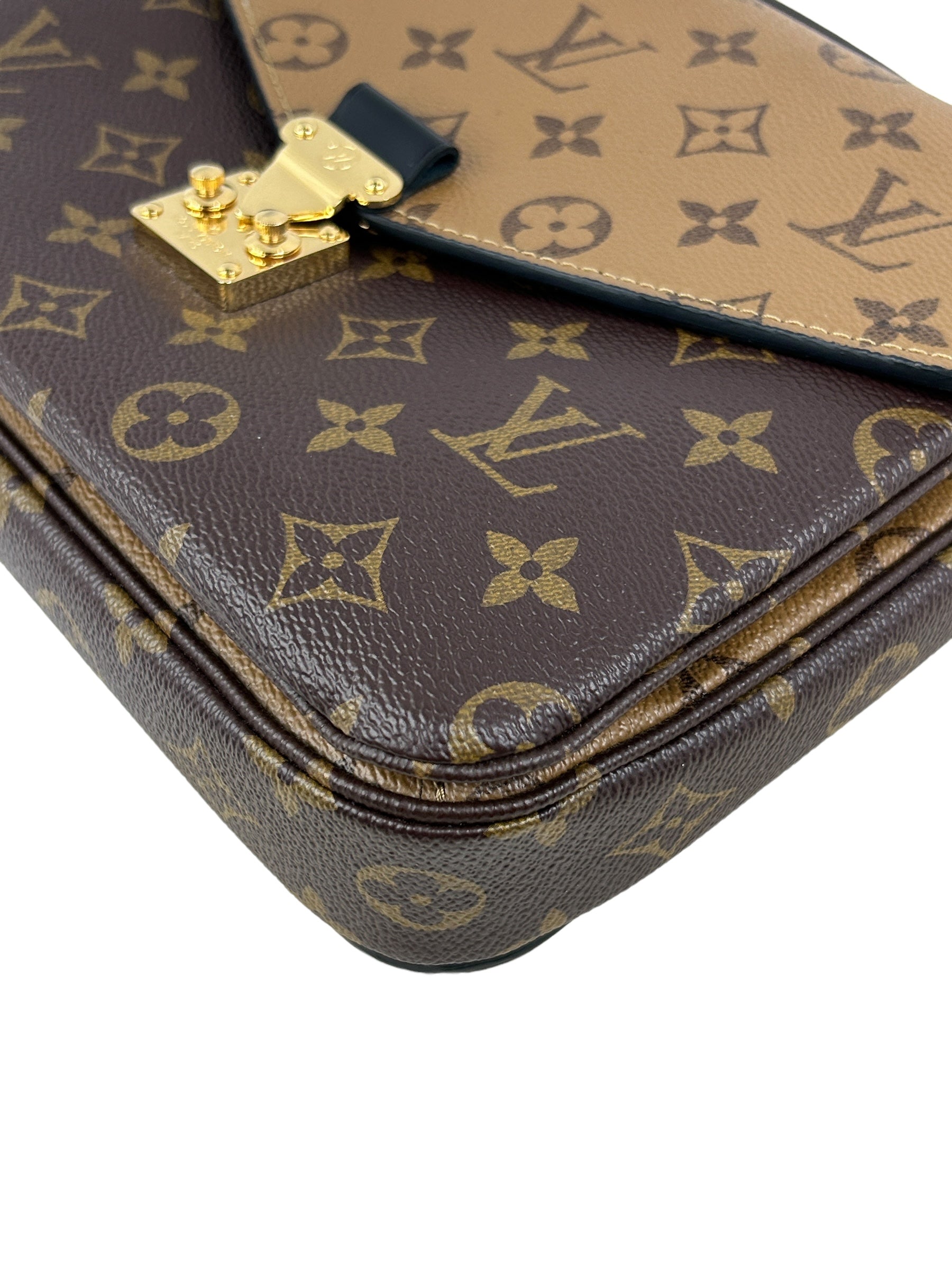 Monogram Coated Canvas Reverse Pochette Metis Crossbody Flap Bag w/GHW