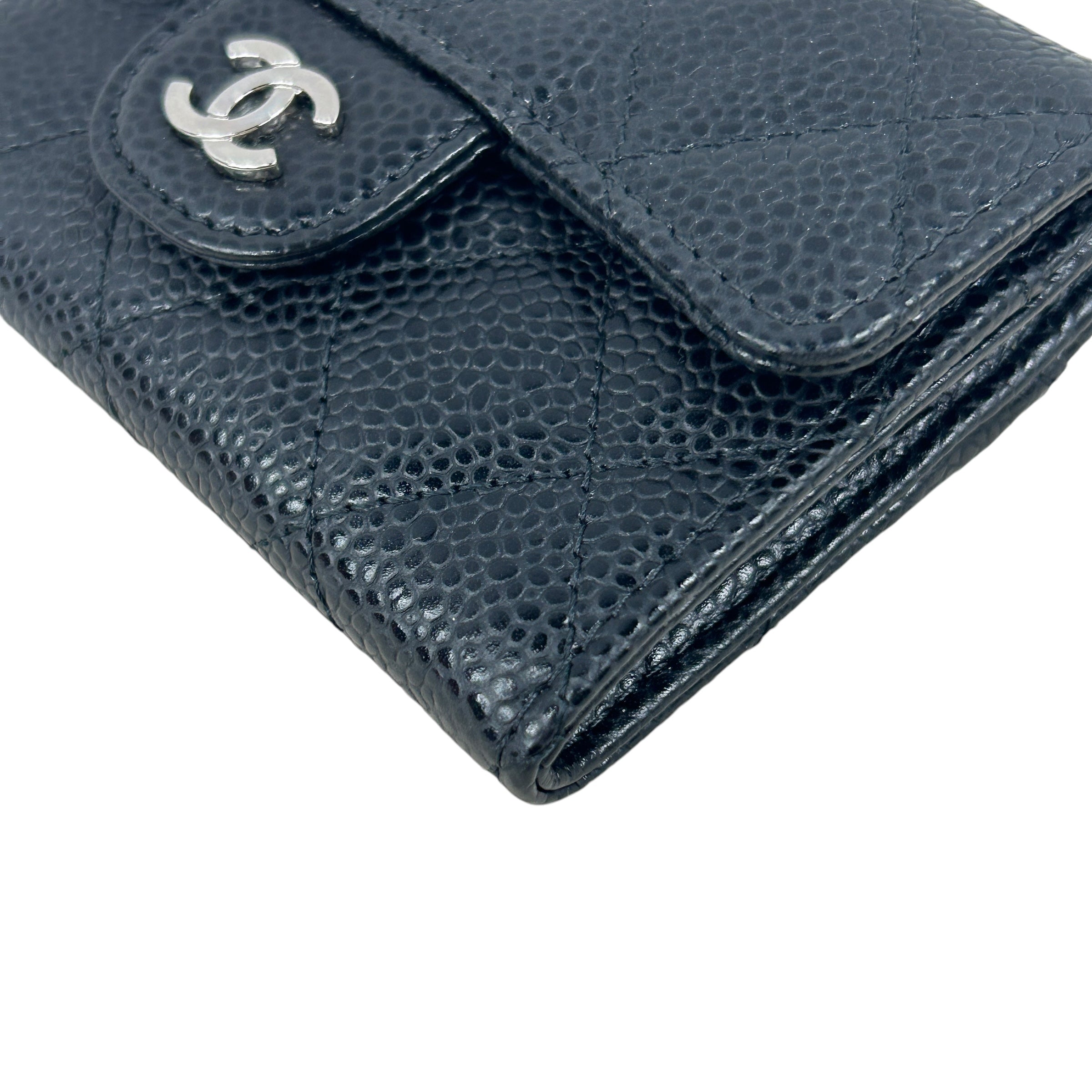 Black Caviar Quilted Cardholder w/SHW