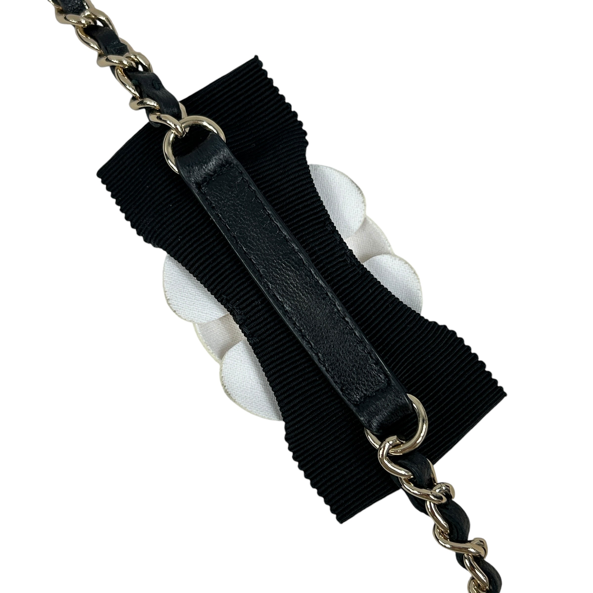 Lambskin Quilted Card Holder w/chain w/GHW