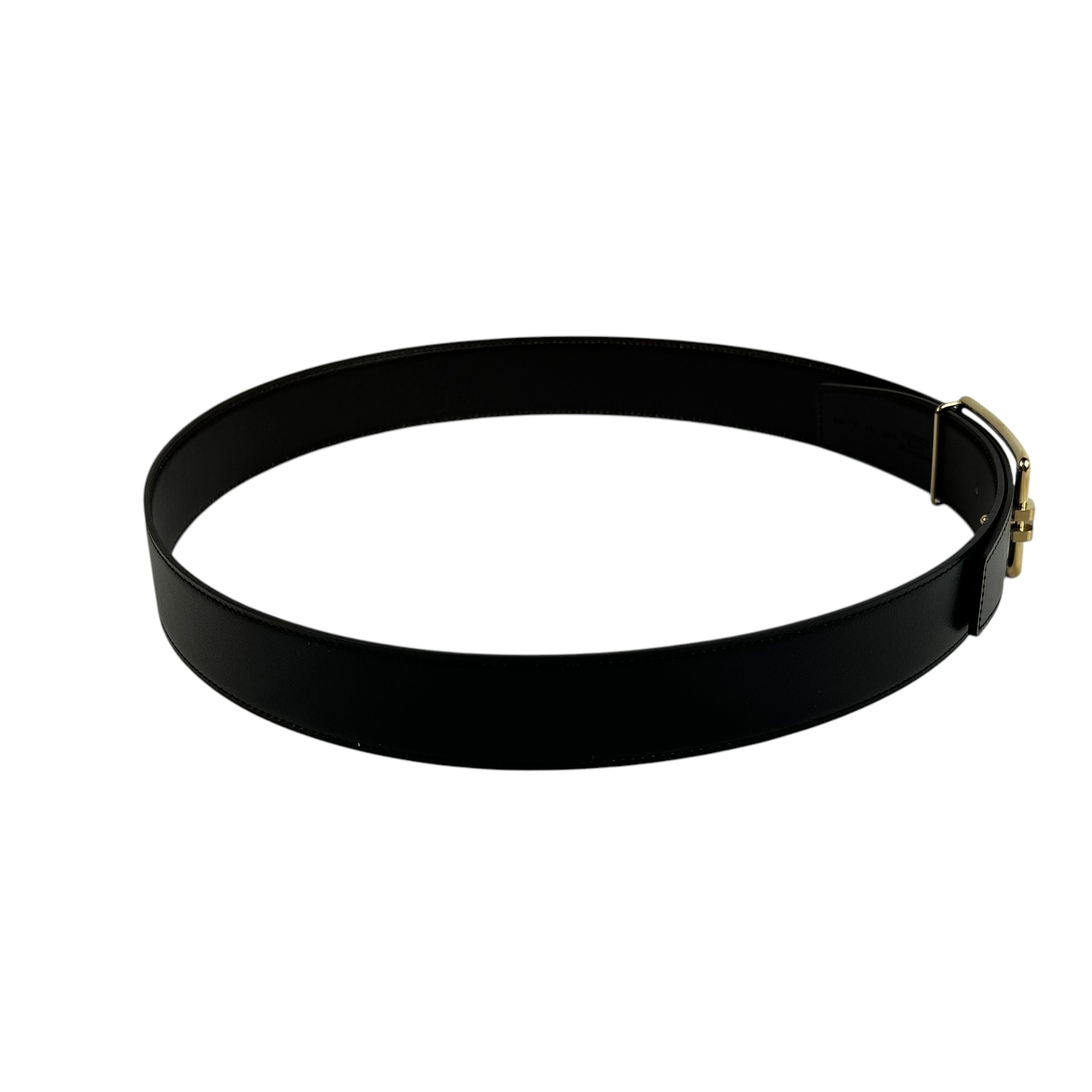 Reversible Noir/Ebene Tube H Buckle Belt 38mm w/GHW