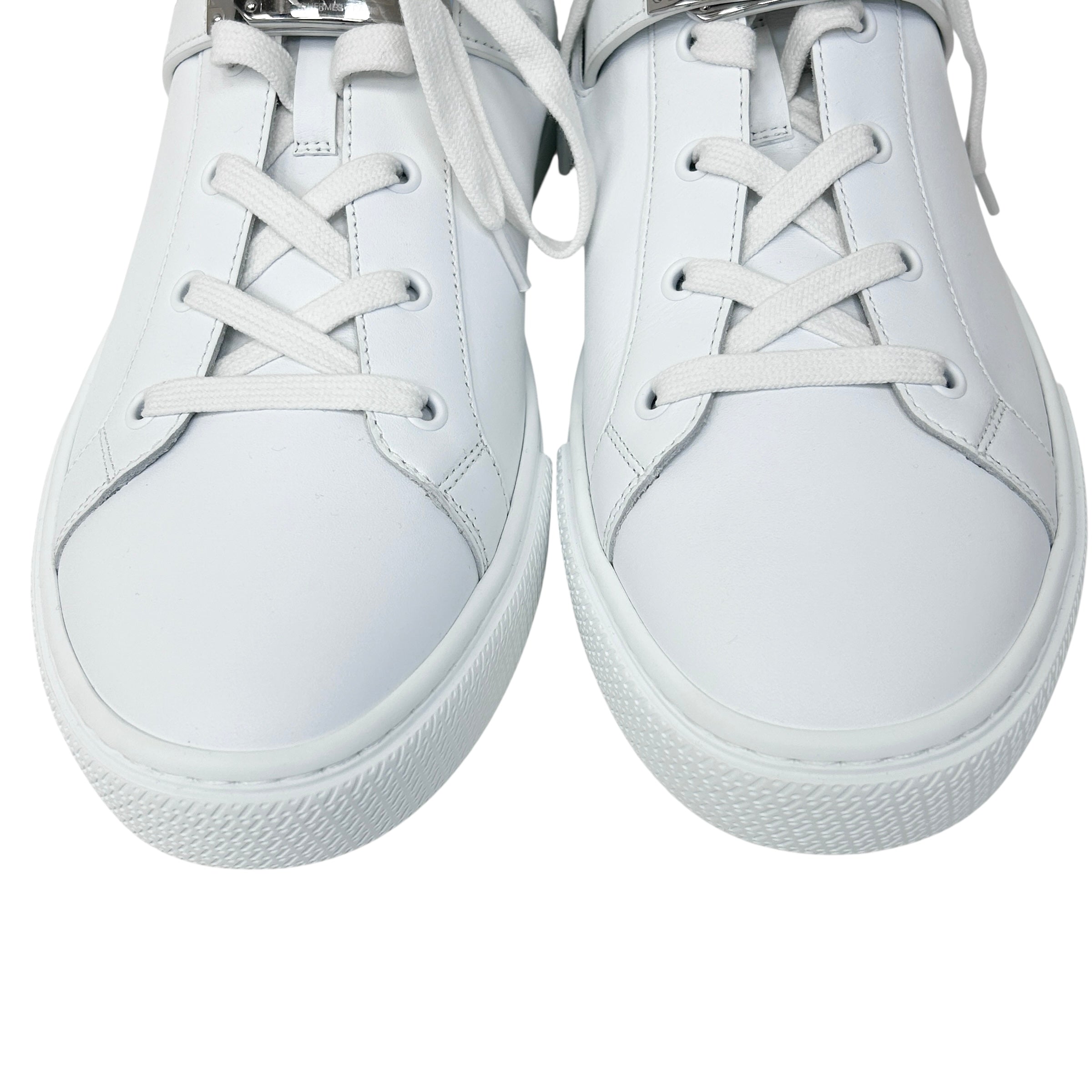 White Calfskin Leather DayDream Men’s High Top Sneakers w/PHW