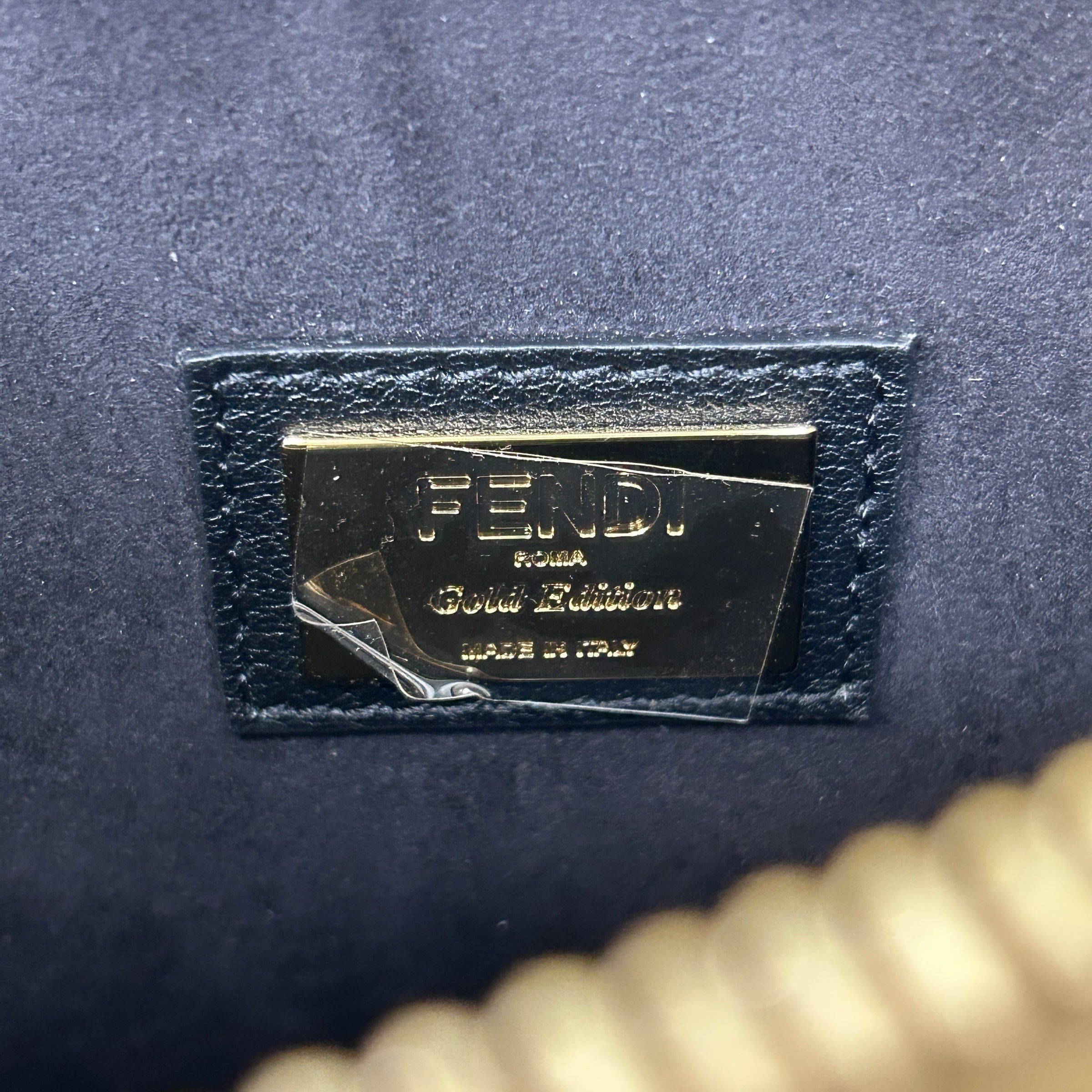 Gold Metallic Leather Hypnotic Dotcom Small Two-way Bag w/GHW