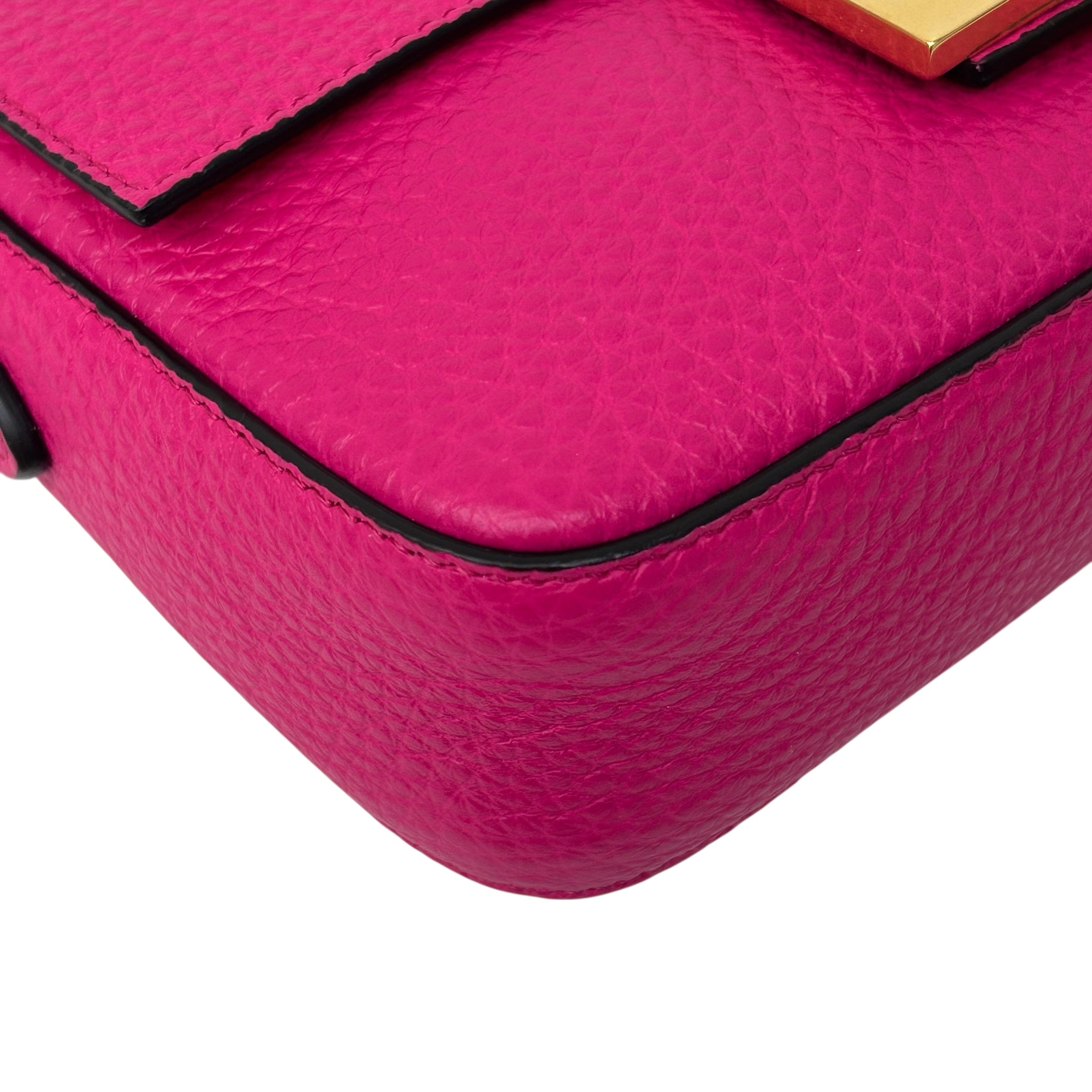 Fuchsia Leather Small Selleria Baguette Bag w/GHW