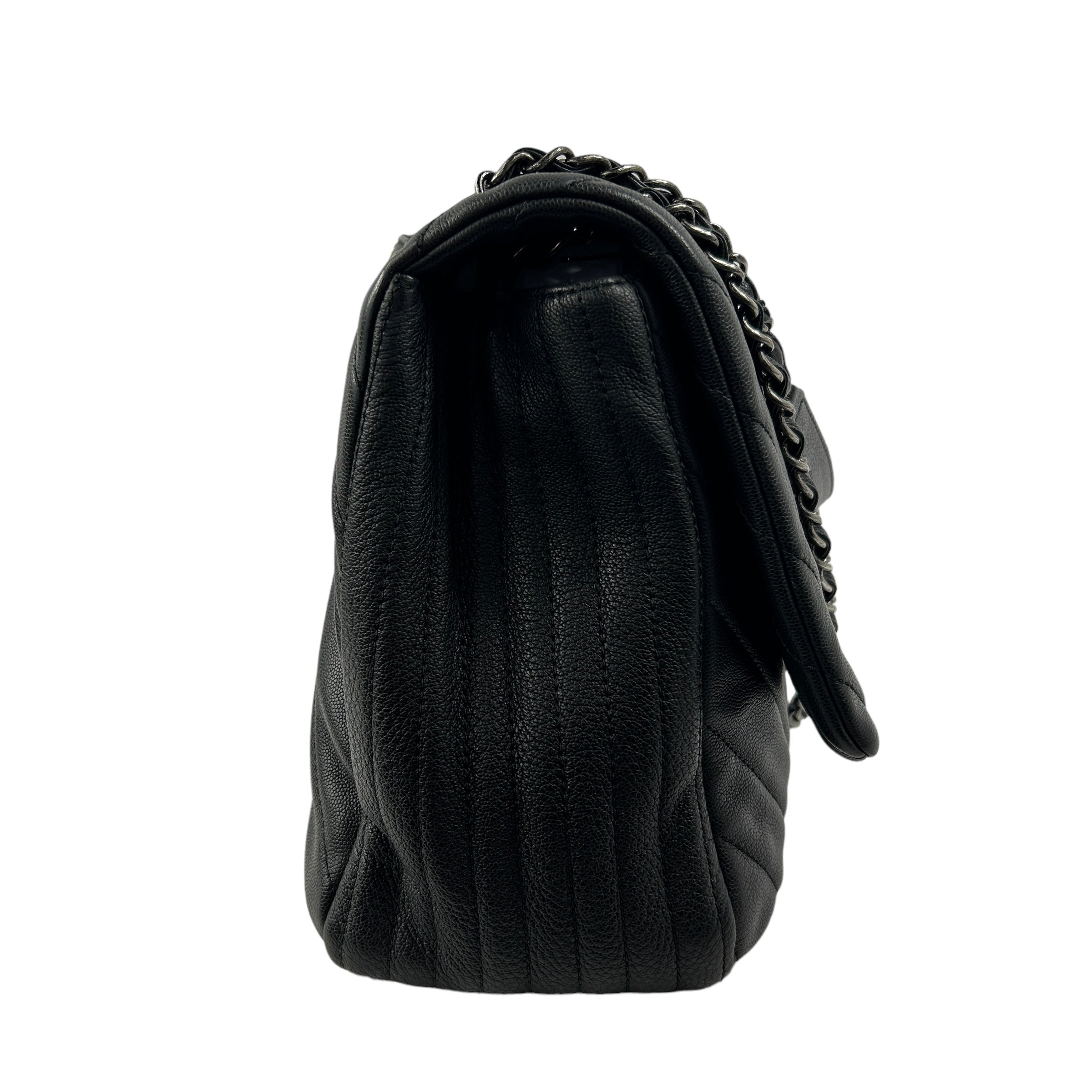 Black Chevron XXL Airline Flap Bag