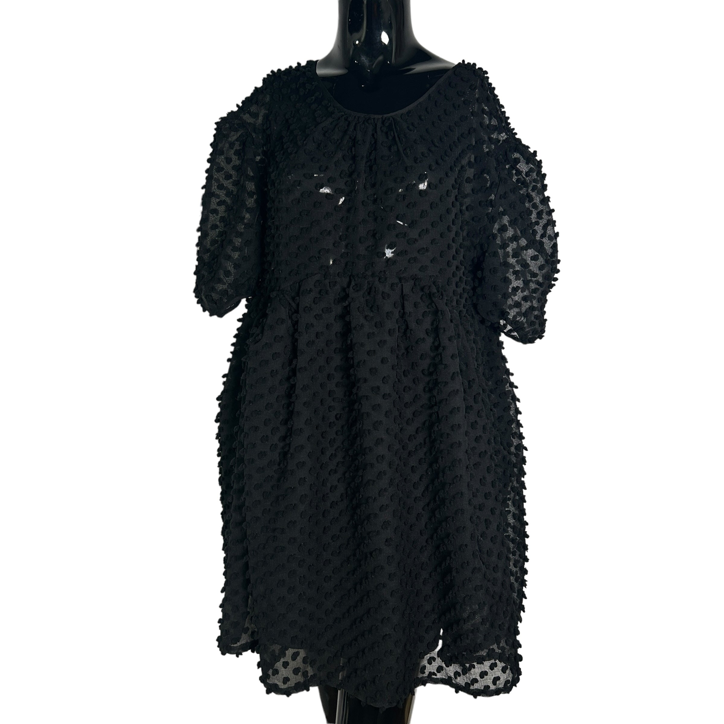 SISTER JANE Aristocrat Mini Smock Dress in Black