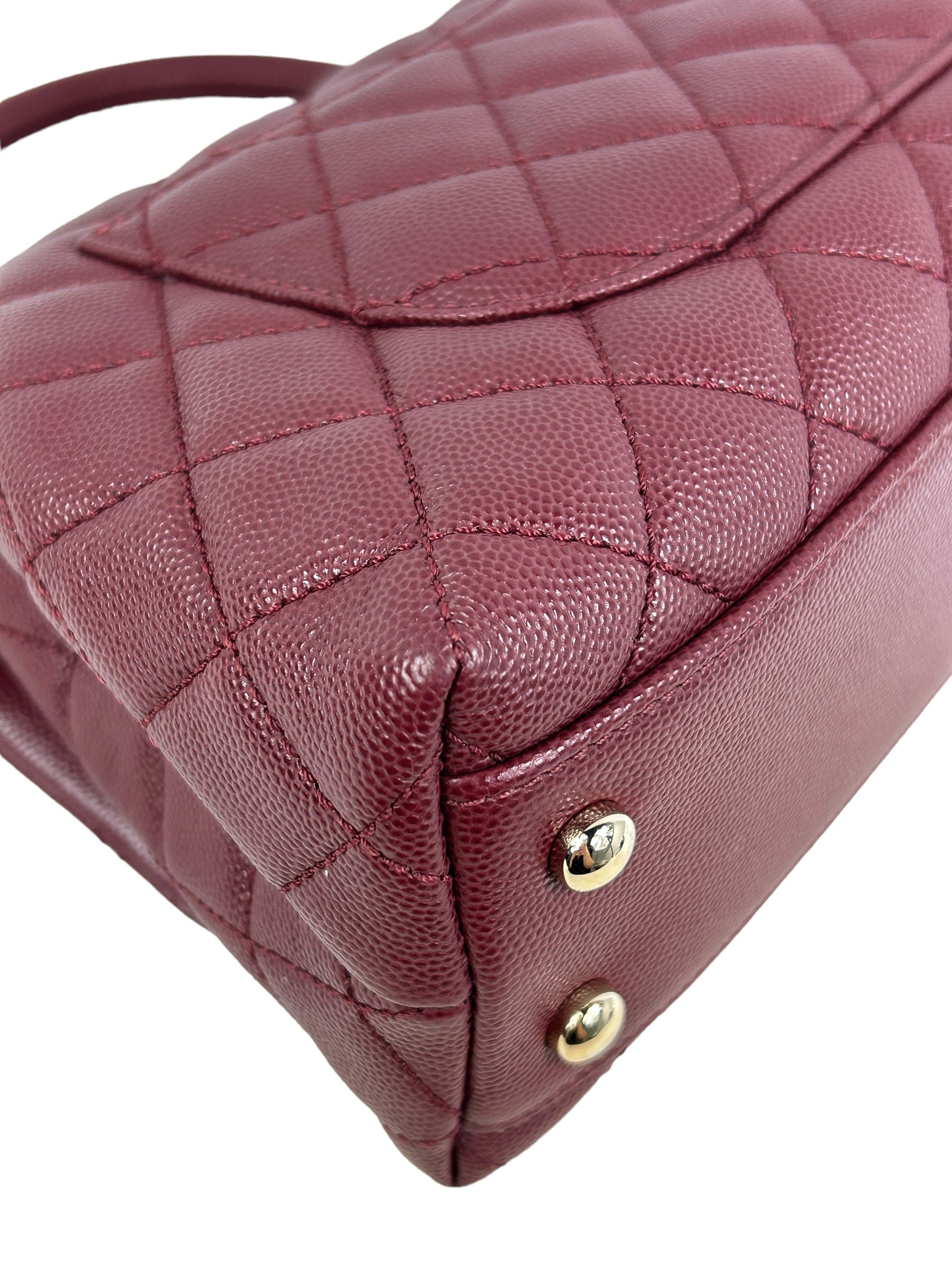 Burgundy Small Caviar Quilted Coco Handle w/GHW