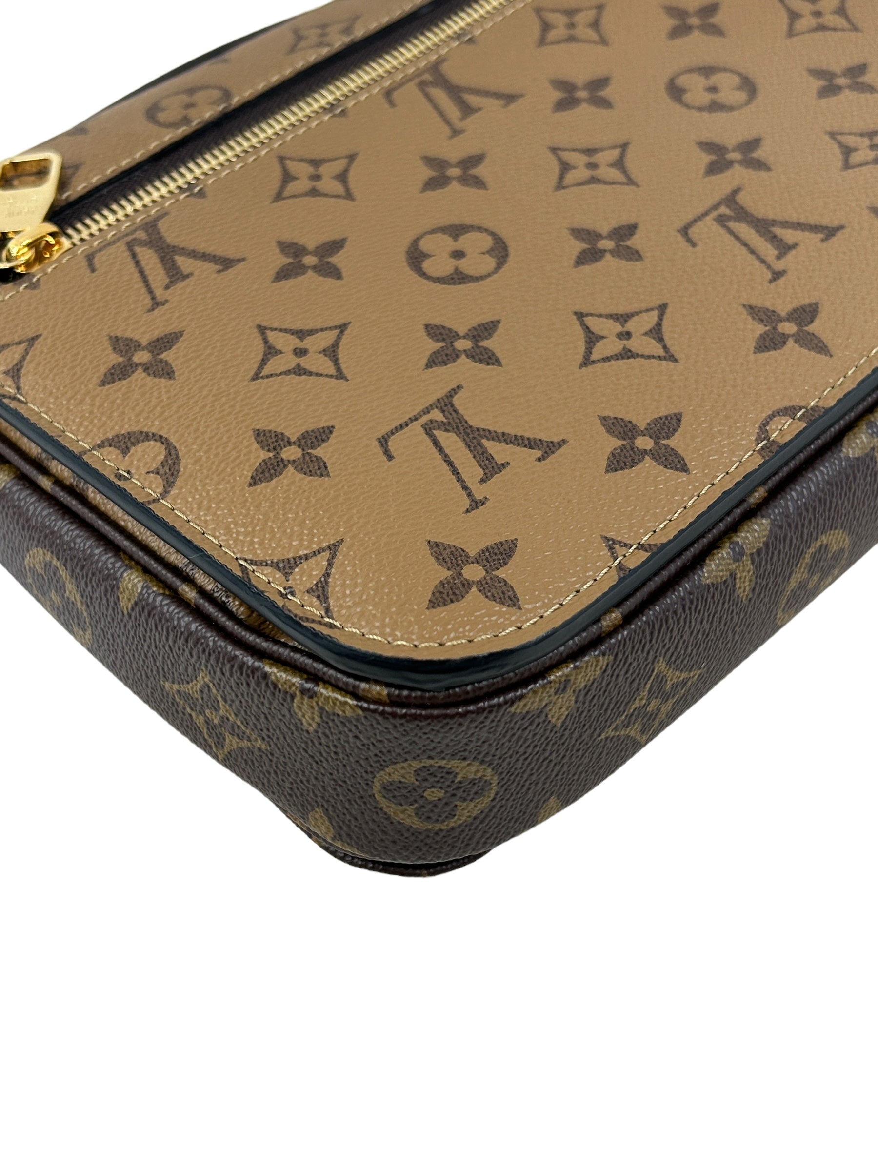 Monogram Coated Canvas Reverse Pochette Metis Crossbody Flap Bag w/GHW