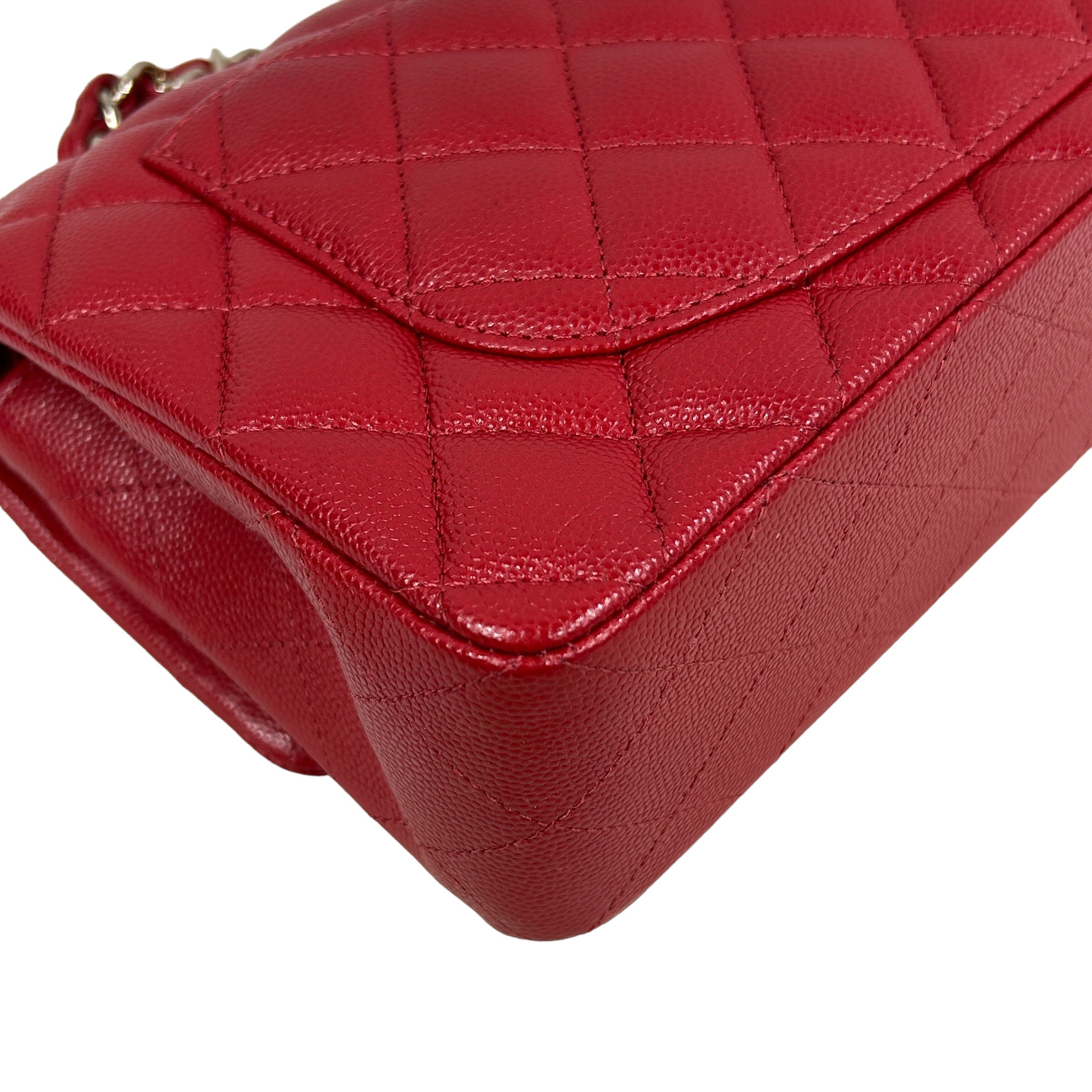 Red Caviar Quilted Small Classic Double Flap w/GHW-ON LAYAWAY