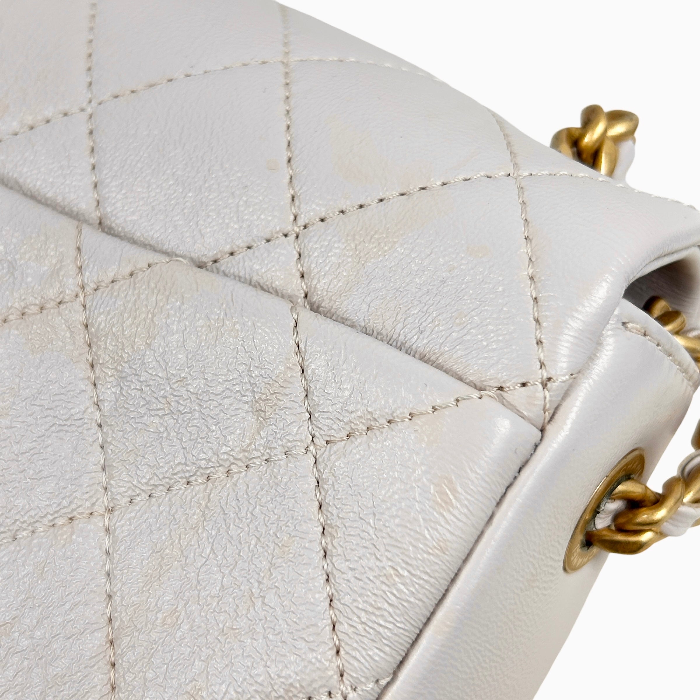 Light Pink Calfskin Quilted Chain Flap Bag w/AGHW