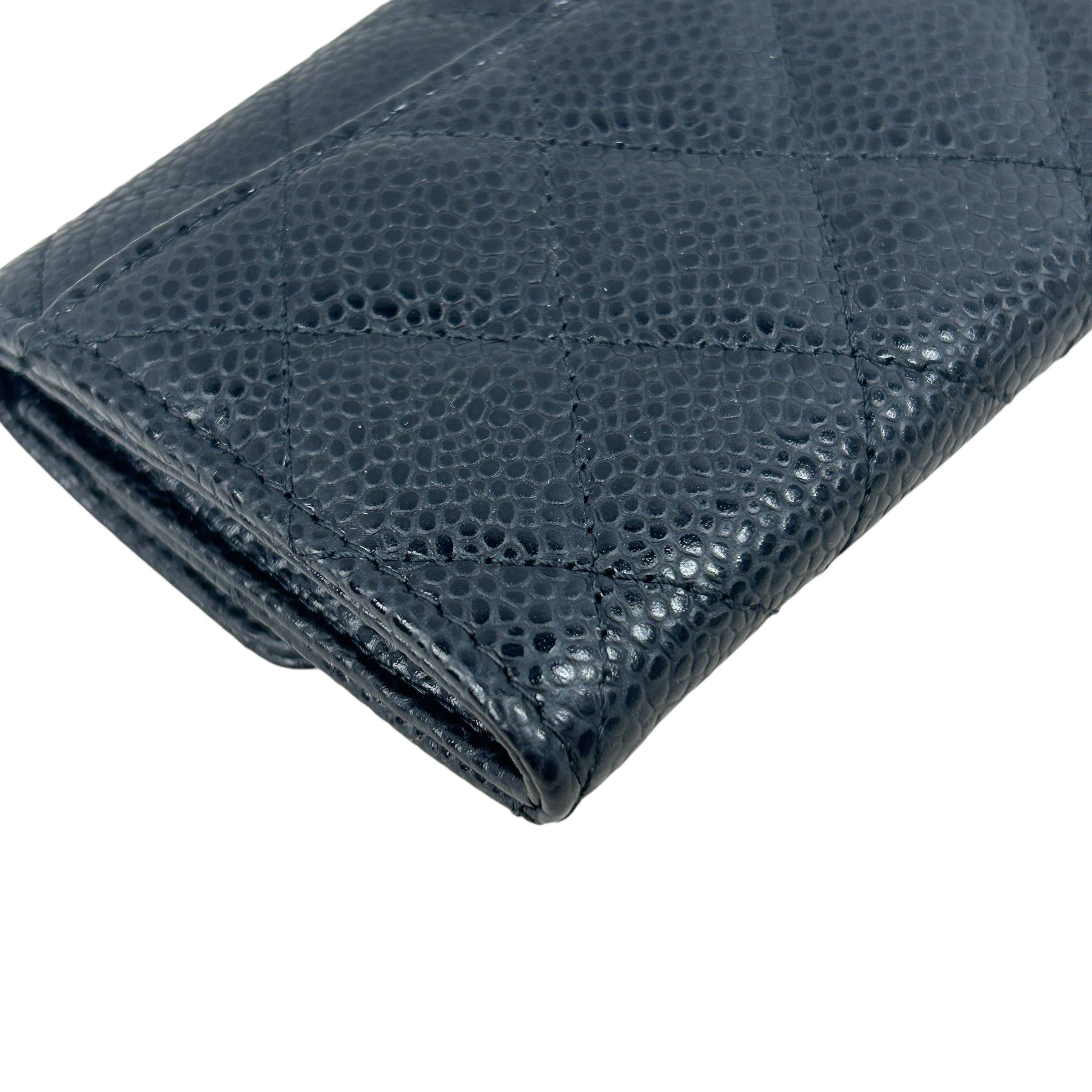 Black Caviar Quilted Cardholder w/SHW