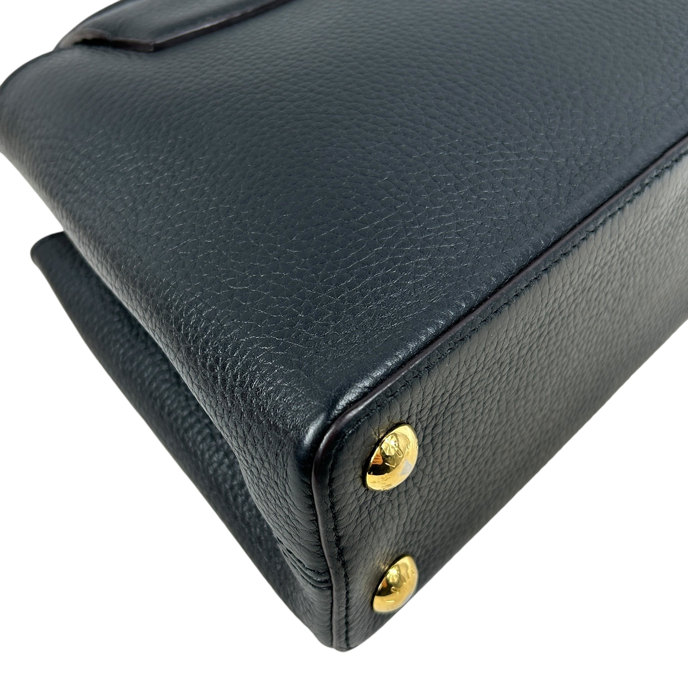 Black Taurillon Calfskin Leather Capucine BB w/GHW