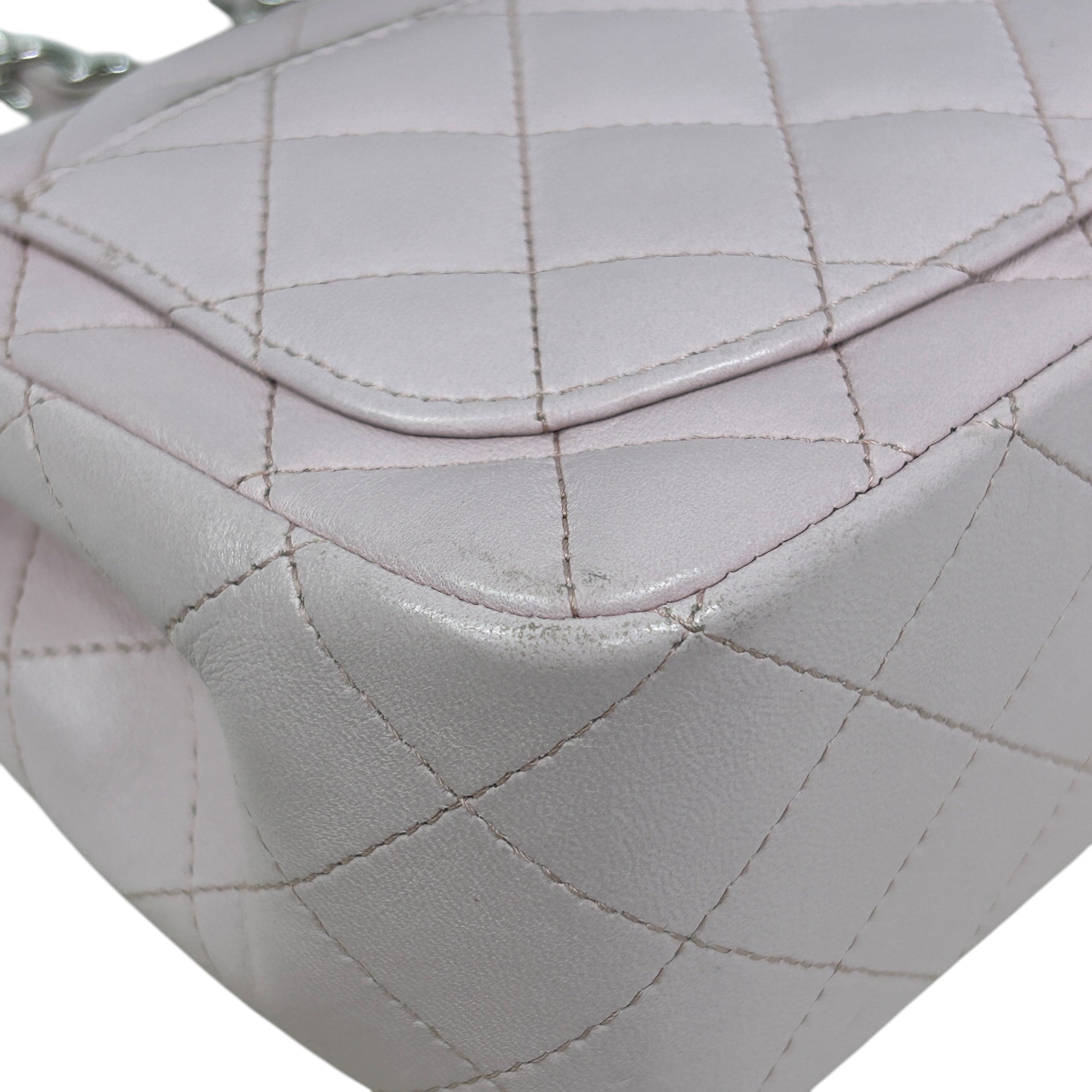 Light Pink Quilted Lambskin Mini Square w/SHW