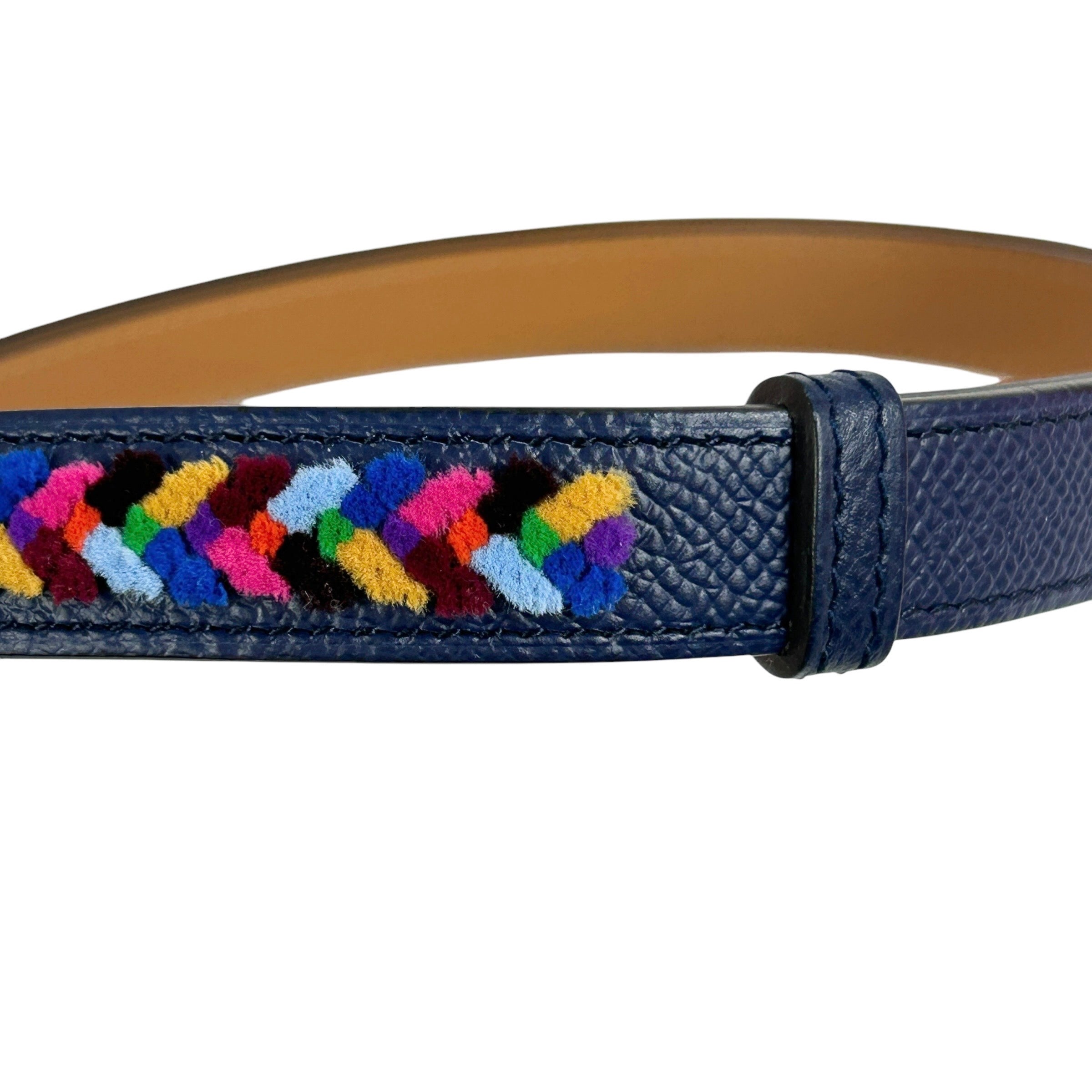 Bleu Sapphire/Multicolor Epsom/Velvet Kelly 18 Belt