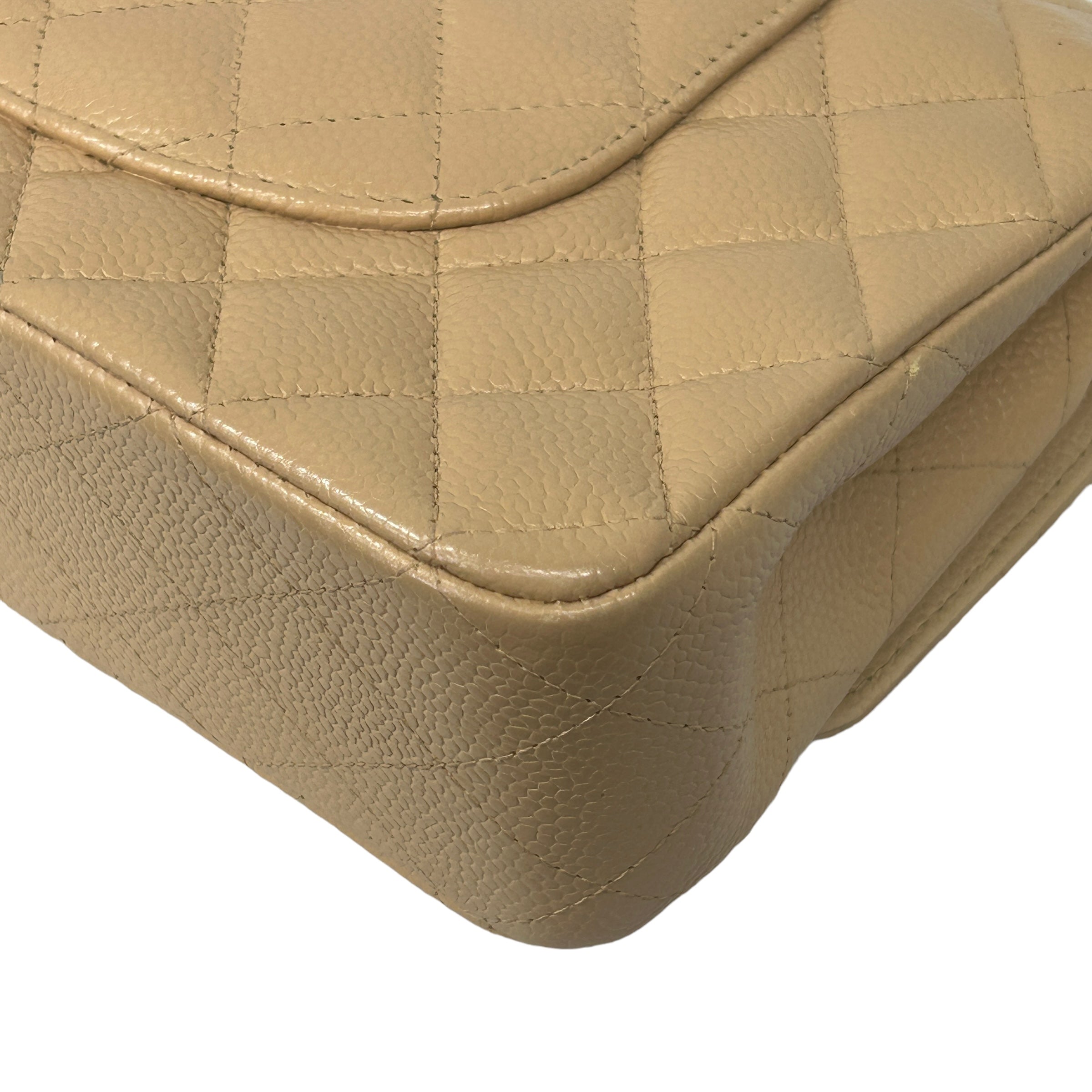 Beige Caviar Medium Double Flap w/GHW