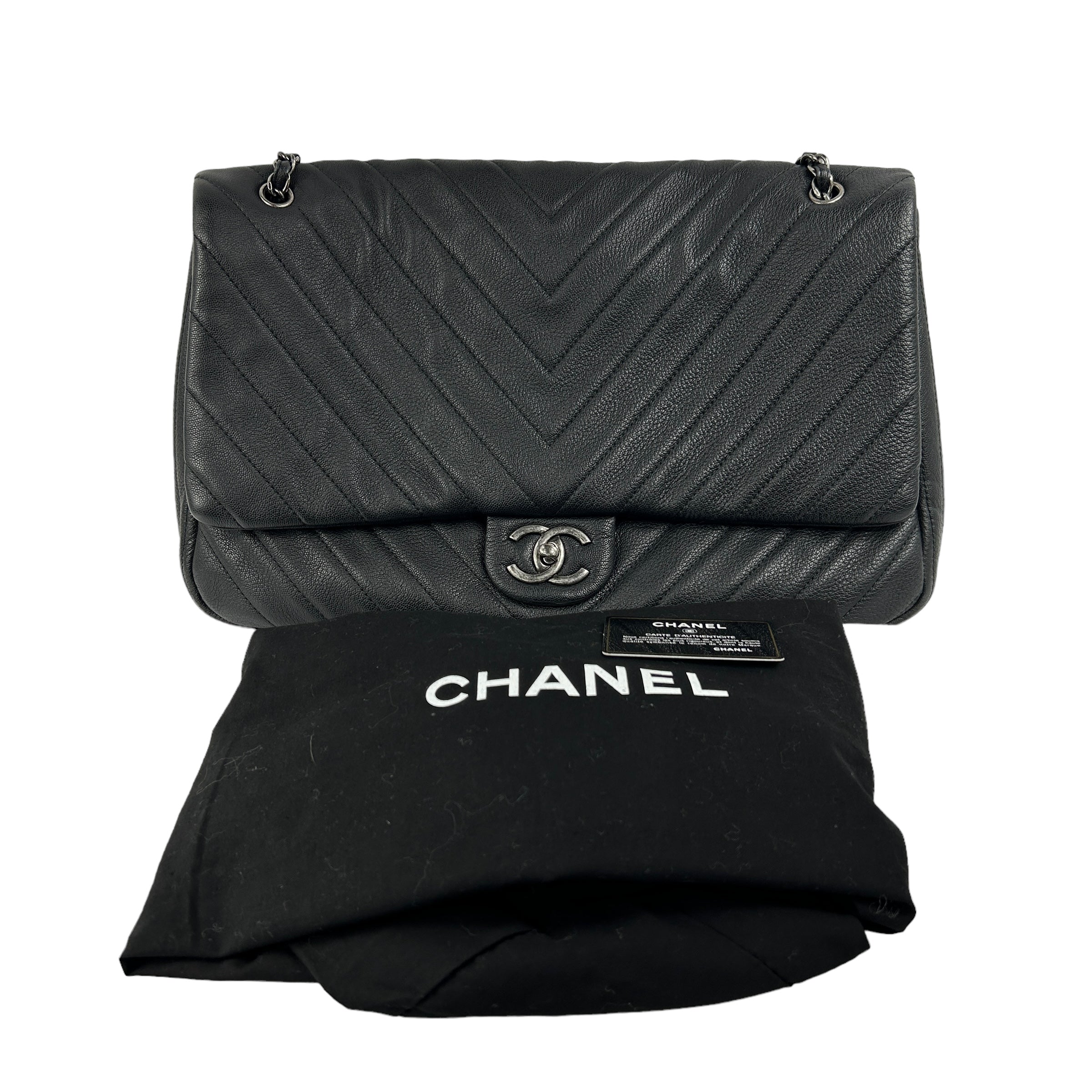 Black Chevron XXL Airline Flap Bag