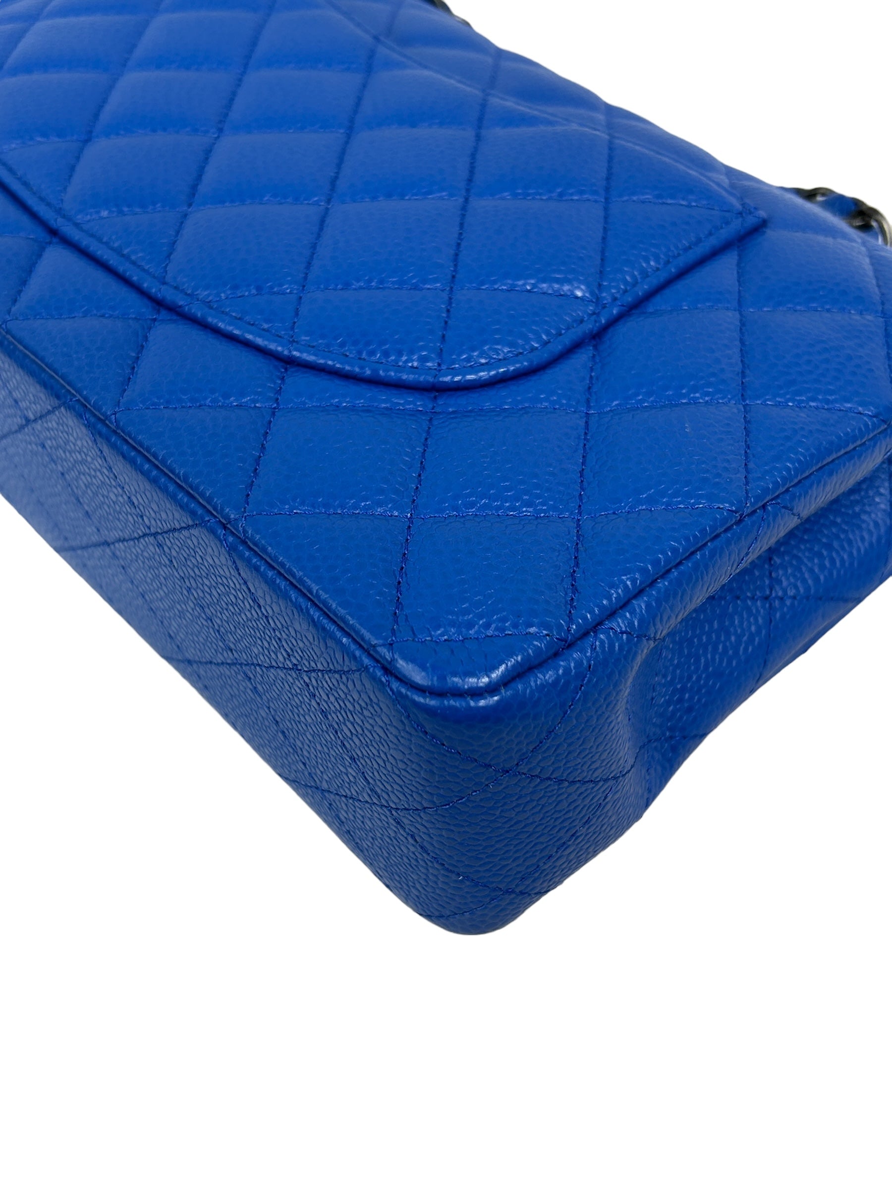 Cobalt Blue Caviar Medium Double Flap w/RHW