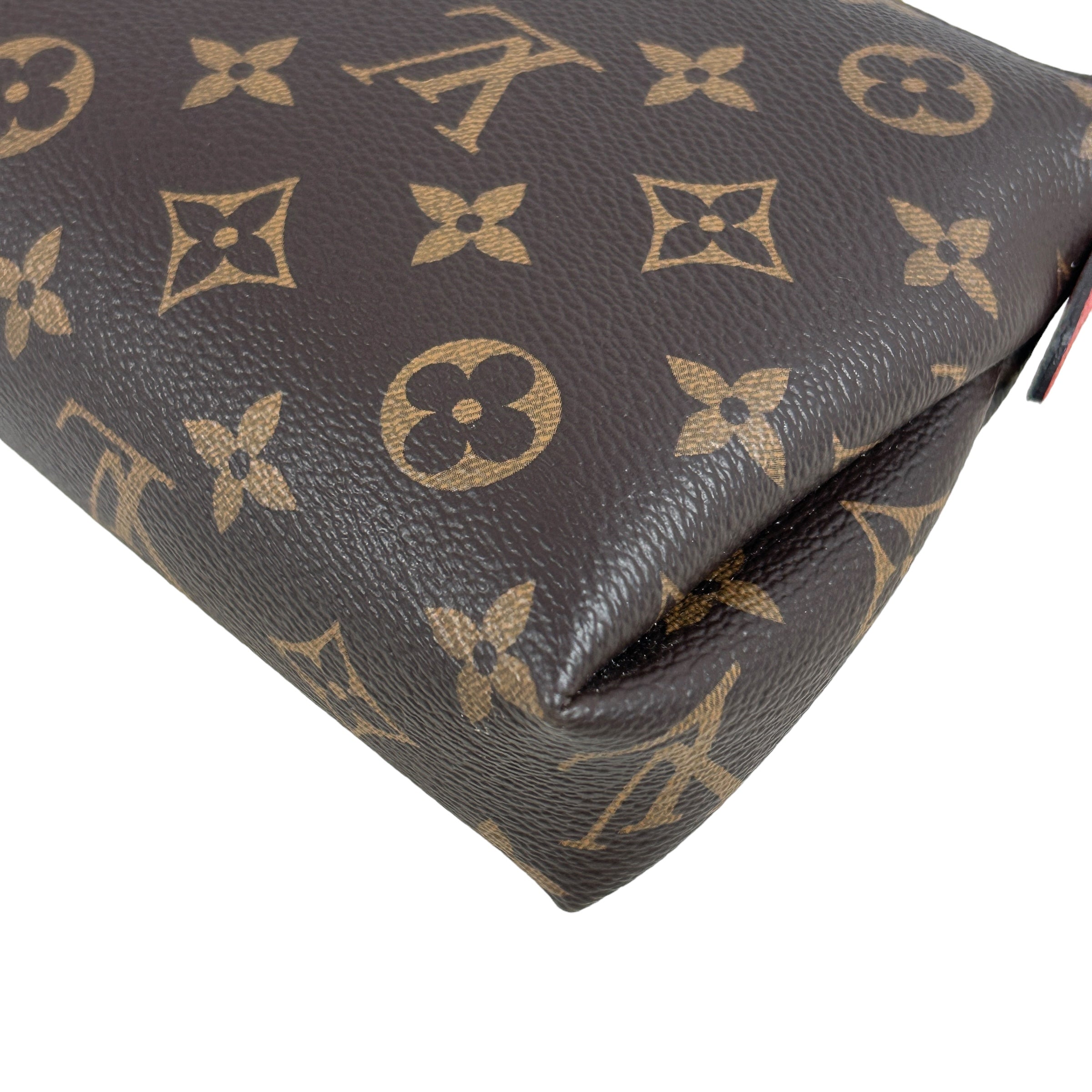 Monogram Coated Canvas Pallas Clutch w Chain and Removable Leather crossbody Strap w/GHW