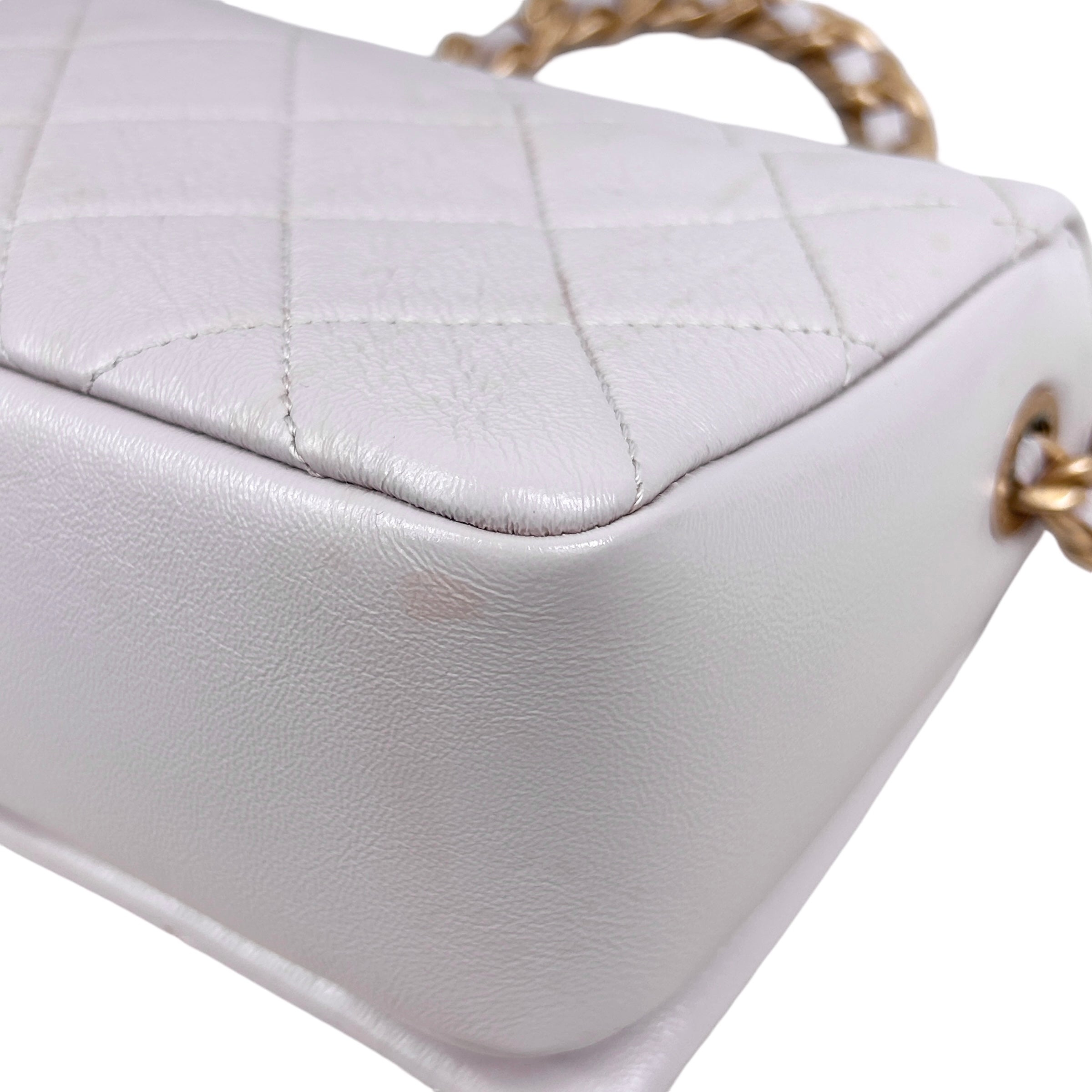 Light Pink Calfskin Quilted Chain Flap Bag w/AGHW