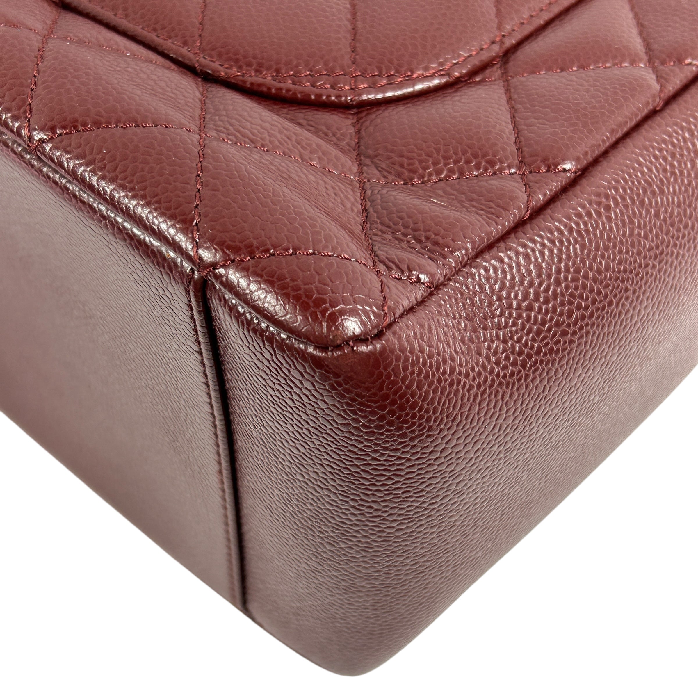 Burgundy Caviar Grand Shopping Tote