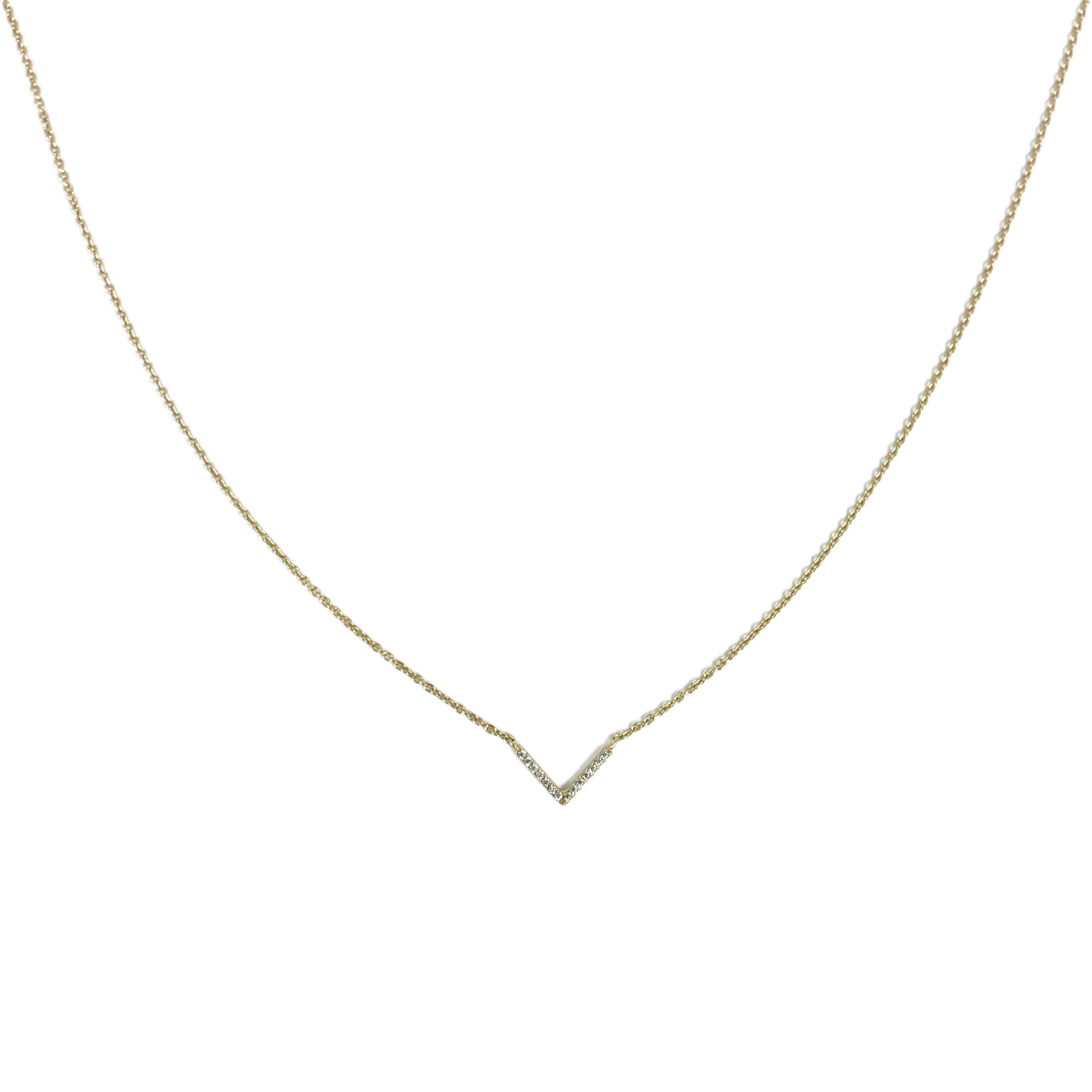 ANA LUISA Gold Plated Silver w/ Crystal V Pendant Necklace