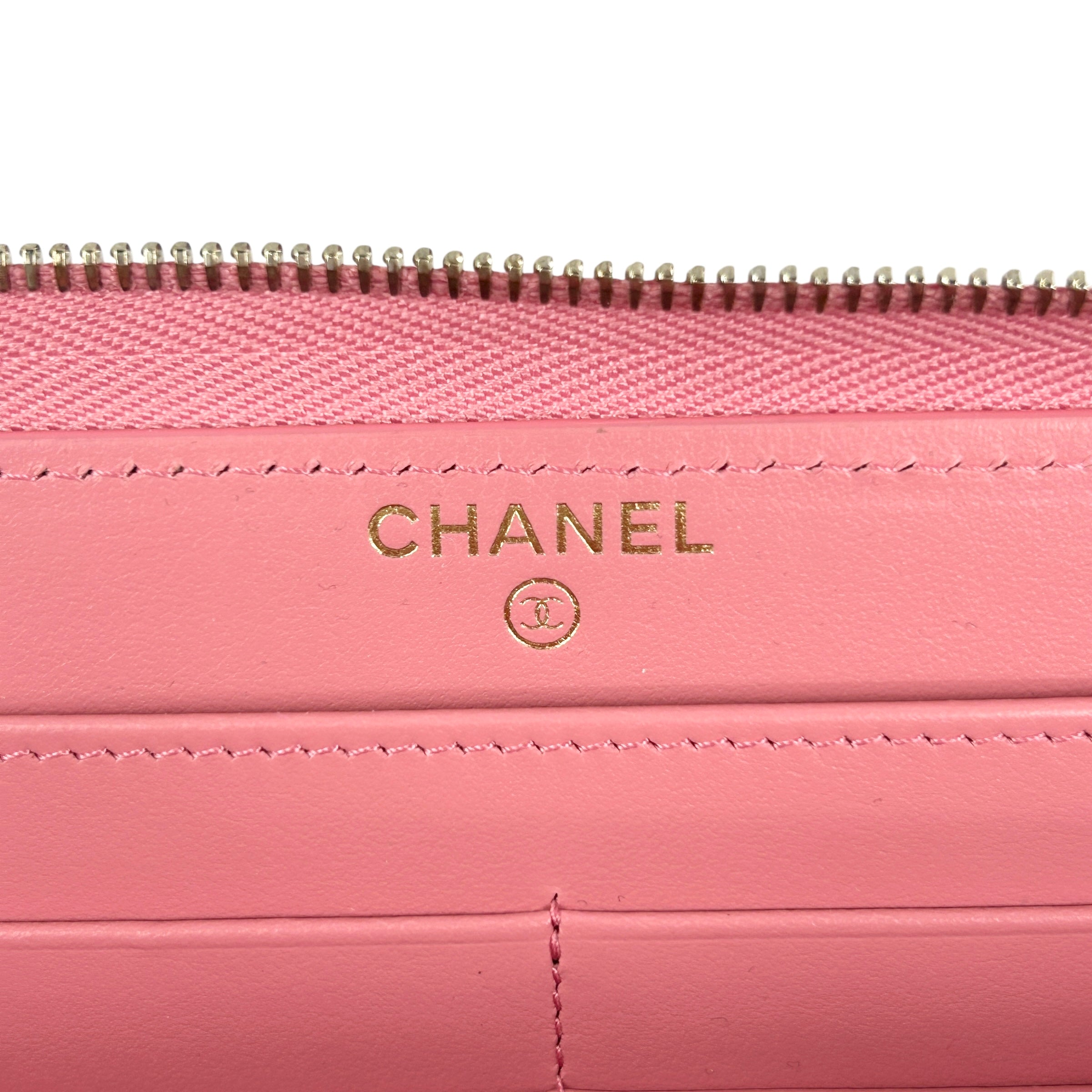 Pink Caviar Long Zippy Wallet