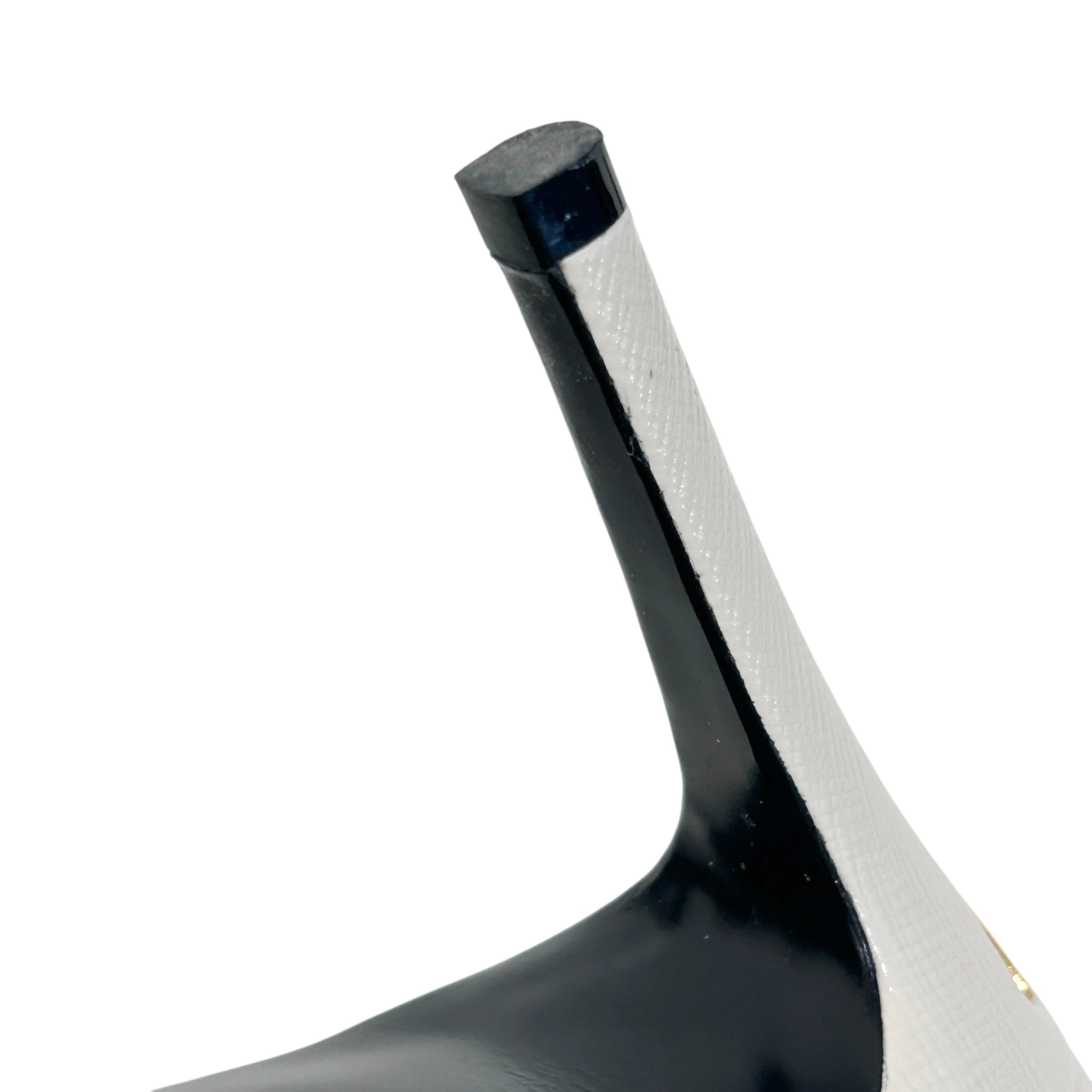 Cream Saffiano Pointed Toe Pumps